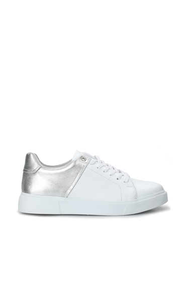 Beyaz Silver Kadın Deri Sneaker