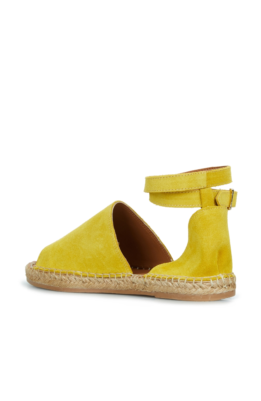 Sarı Hasır Tabanlı Kadın Sandalet