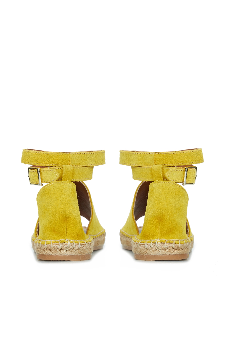 Sarı Hasır Tabanlı Kadın Sandalet