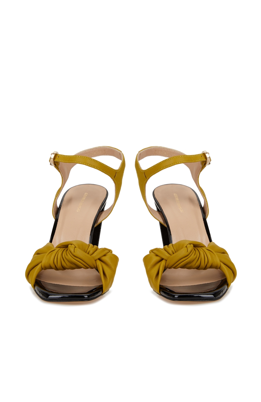Sarı Düğüm Bantlı Kadın Sandalet