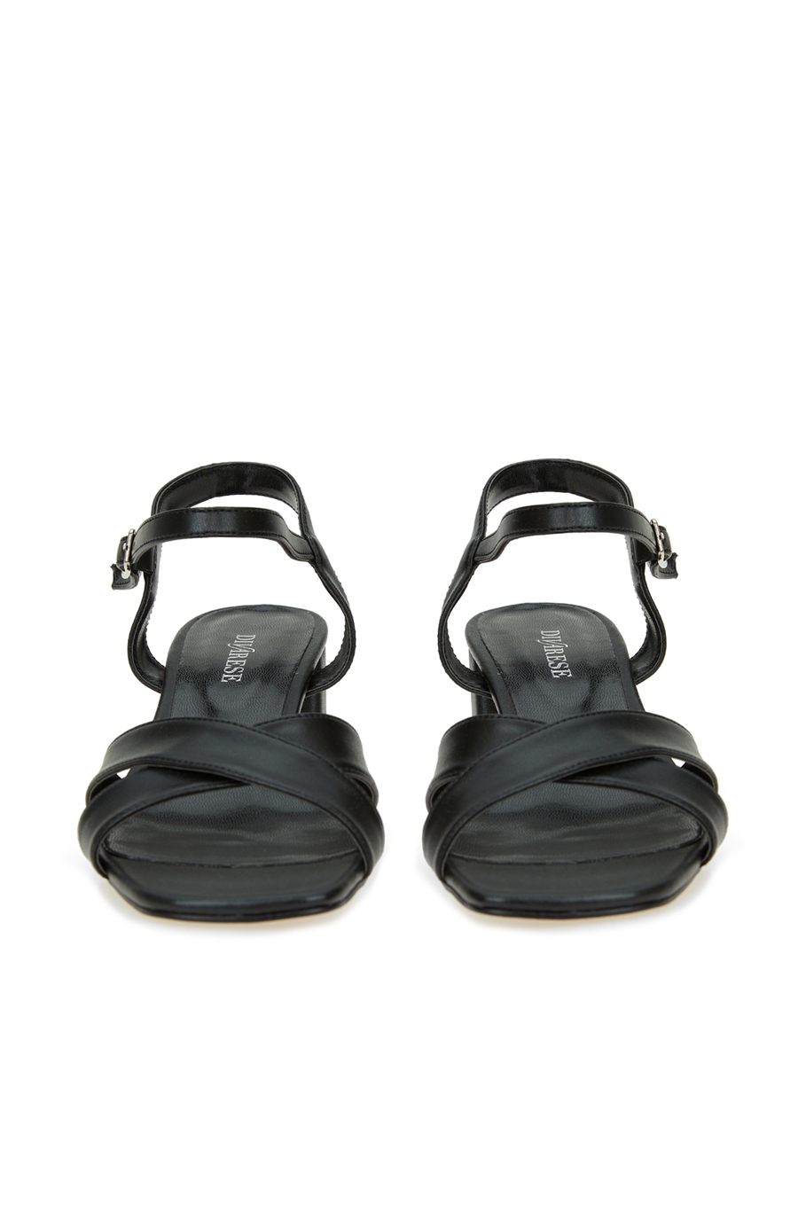 Siyah Çapraz Bantlı Kadın Sandalet