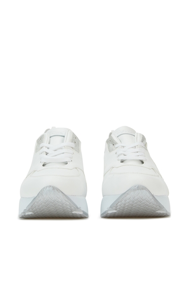 Beyaz Silver Logolu Kadın Sneaker
