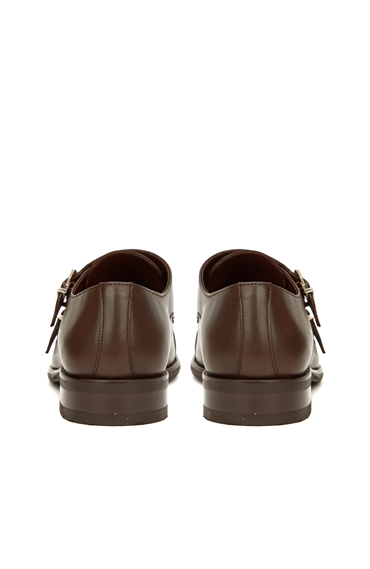 Kahverengi Çift Kemerli Erkek Deri Ayakkabı