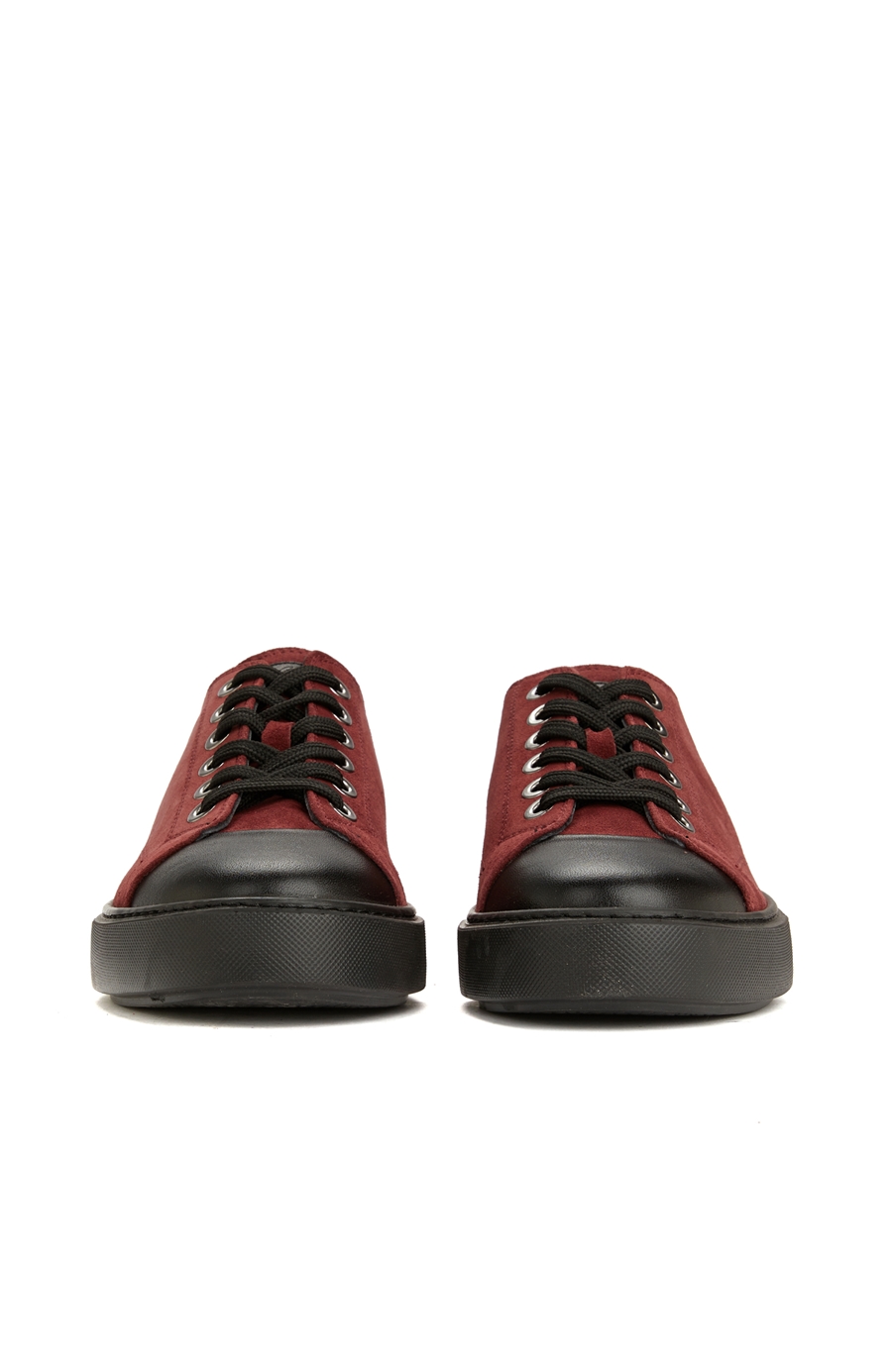Siyah Bordo Kadın Süet Ayakkabı