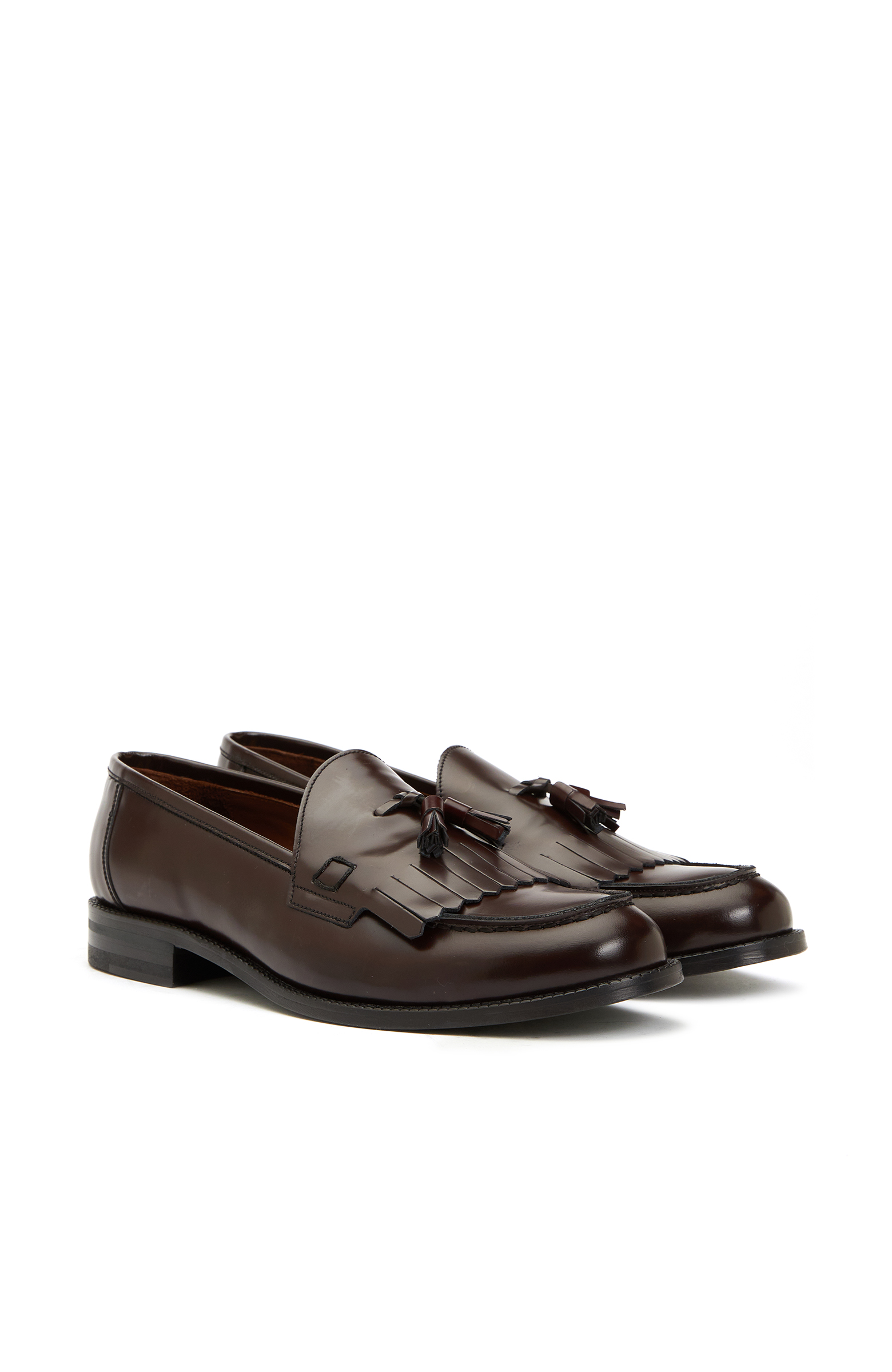 Bordo Püsküllü Kadın Deri Loafer