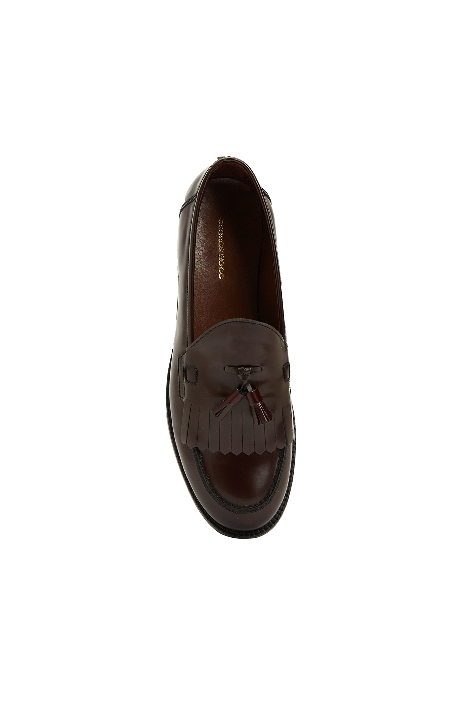 Bordo Püsküllü Kadın Deri Loafer