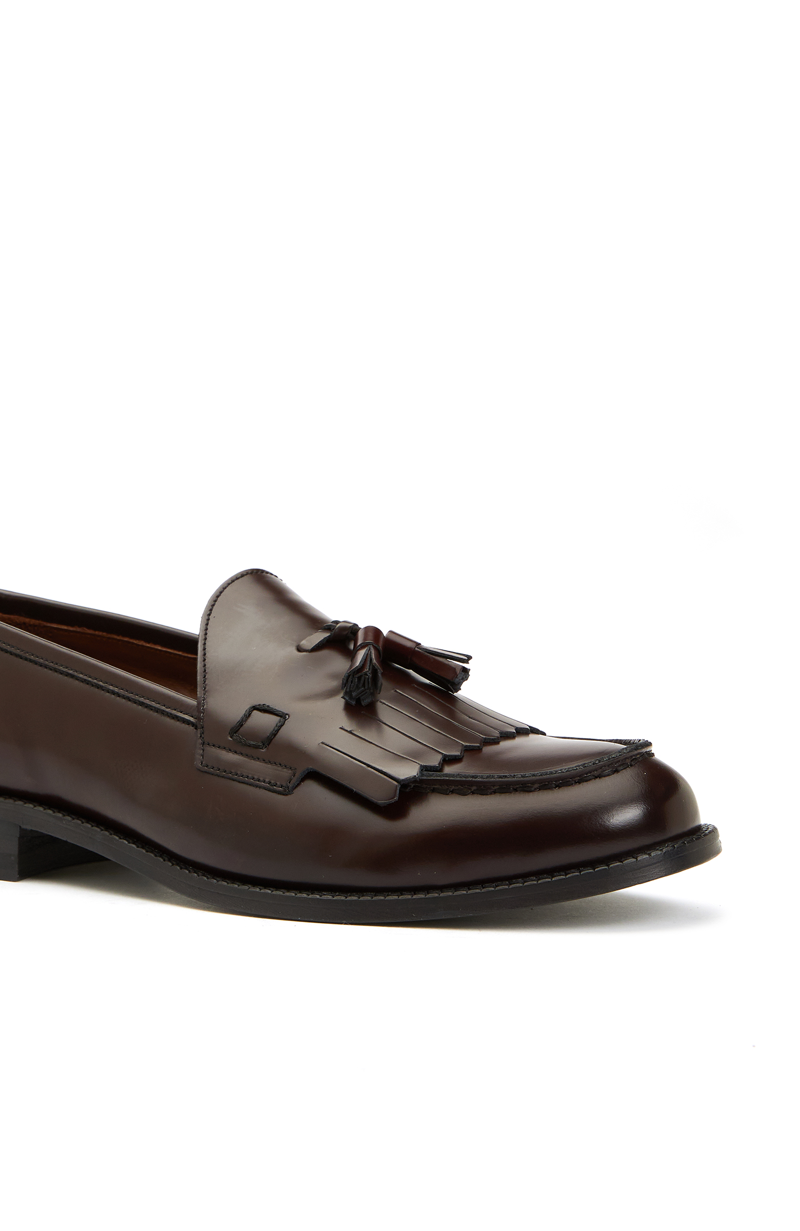 Bordo Püsküllü Kadın Deri Loafer