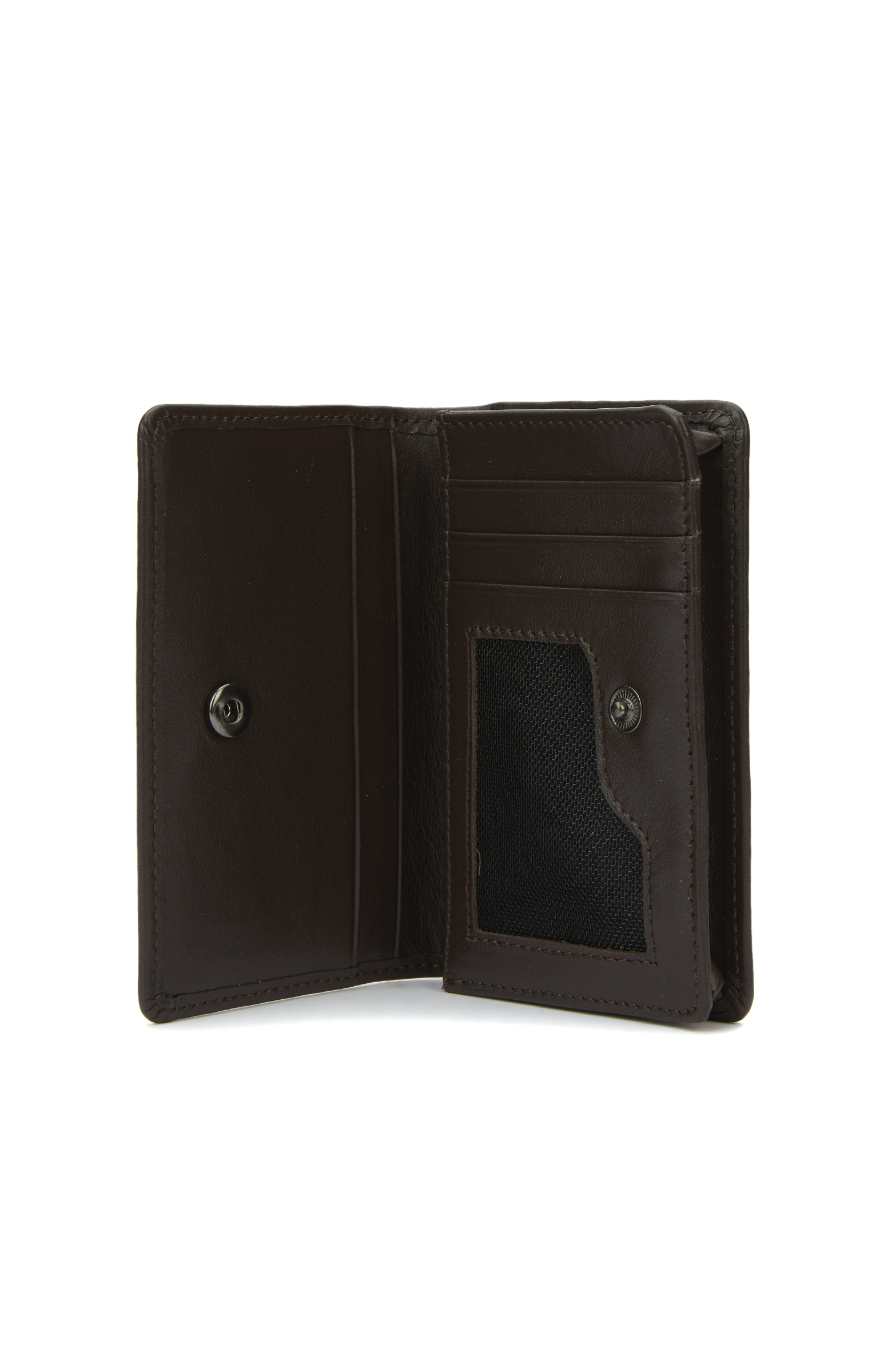 Kahverengi Çıt Çıt Kapama Kartlıklı Erkek Deri Cüzdan