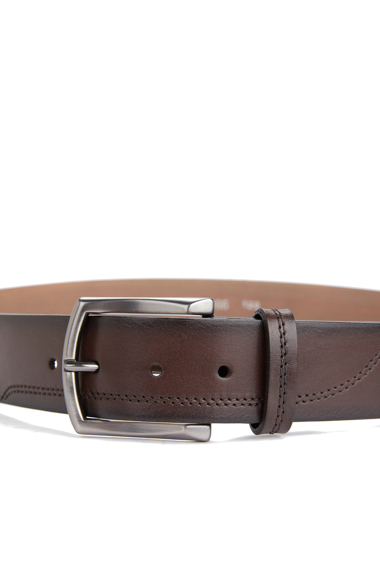 Kahverengi Dikişli Erkek Deri Kemer