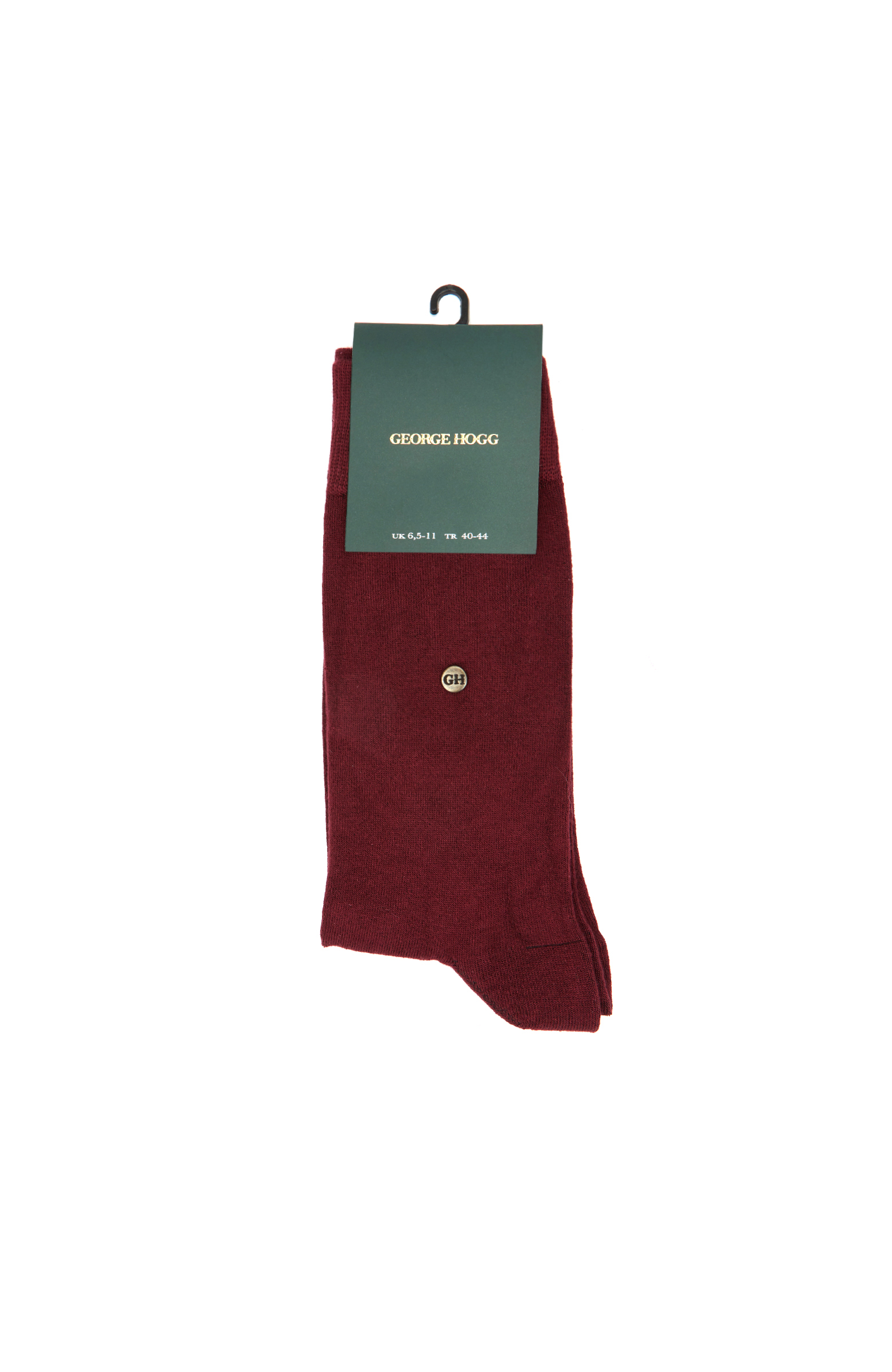 Bordo Logo Detaylı Bambu Erkek Çorap