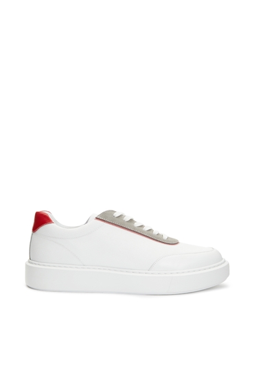 Beyaz Kırmızı Erkek Deri Ayakkabı 