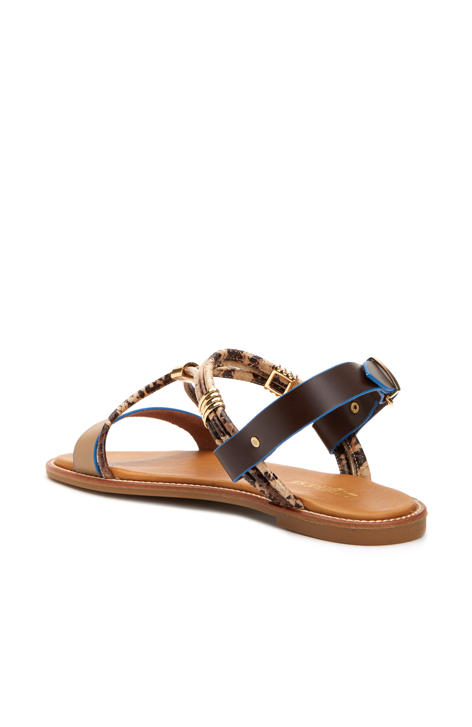 Kahverengi Kadın Deri Sandalet