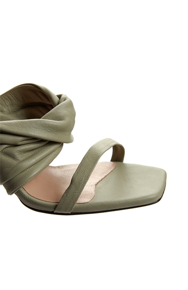 Olive Kadın Deri Sandalet