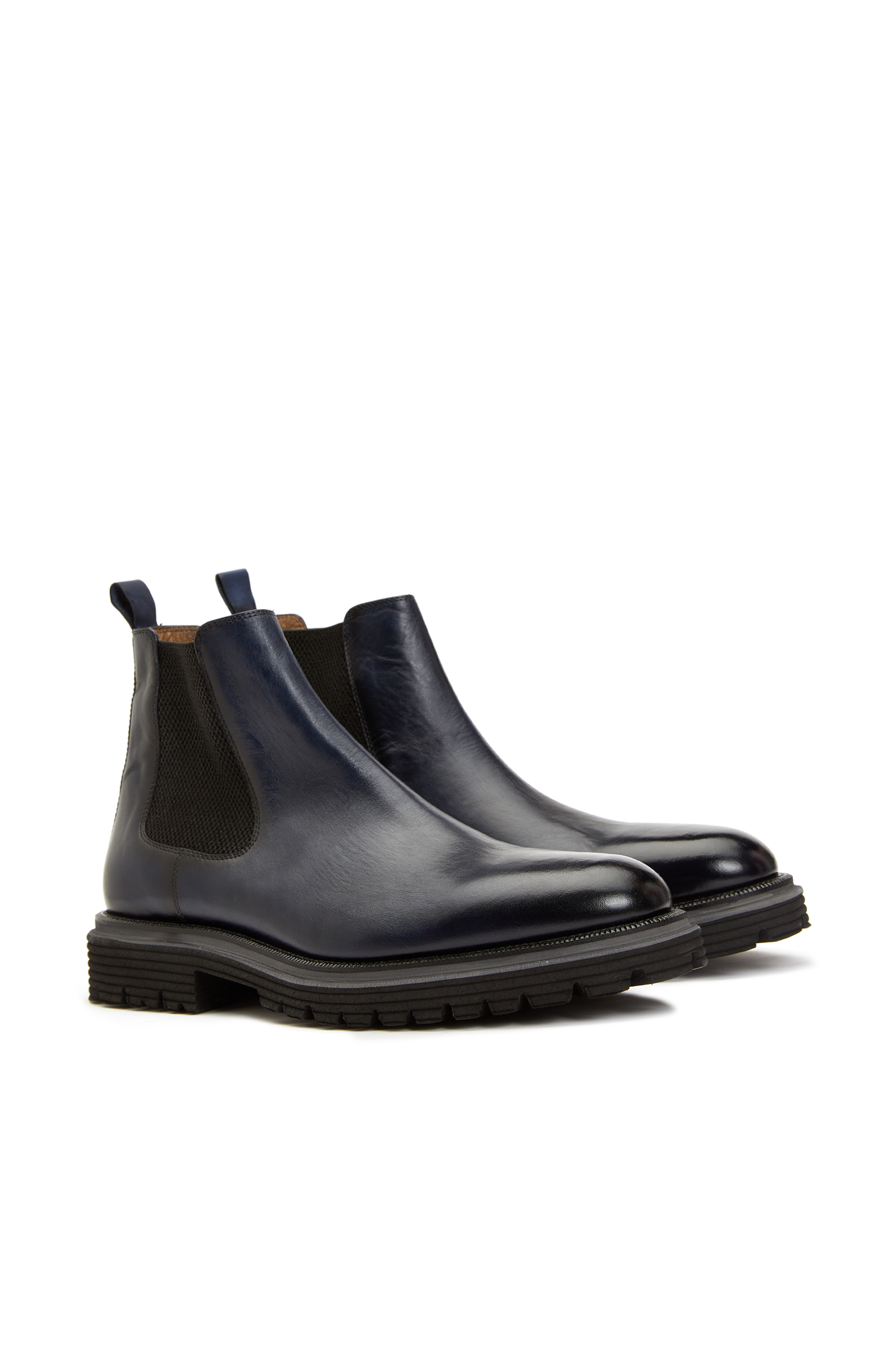 Navy Blue Men's Leather Boot