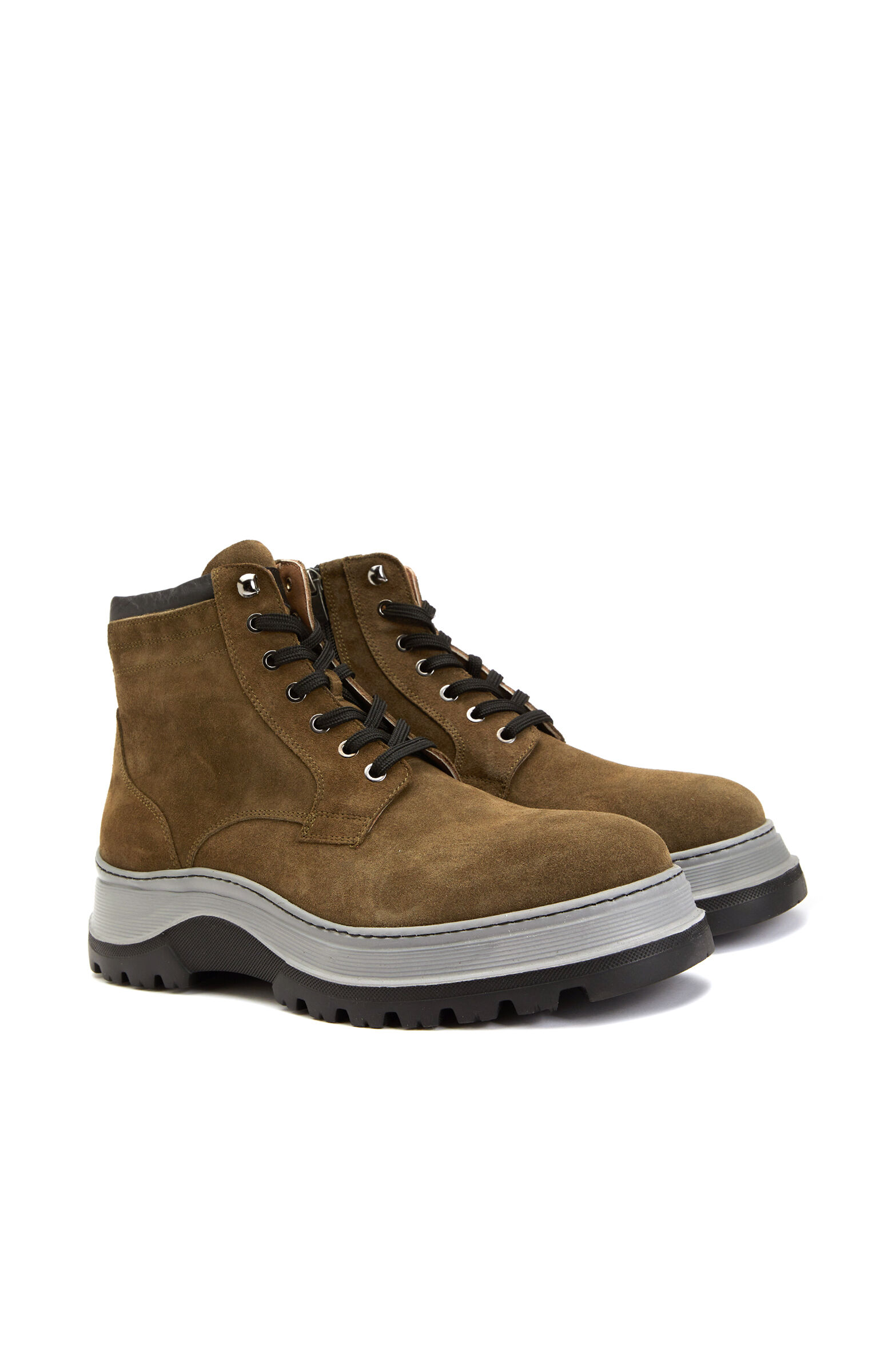 Khaki Men's Suede Leather Boots