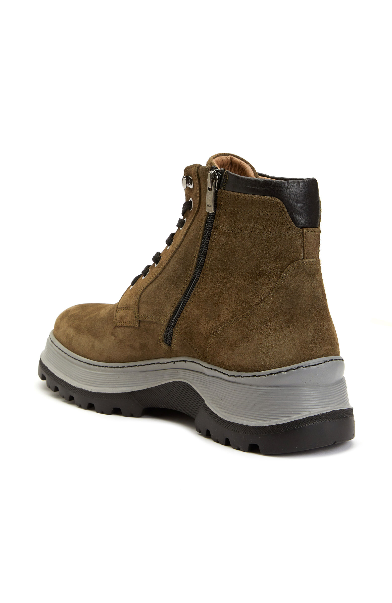 Khaki Men's Suede Leather Boots