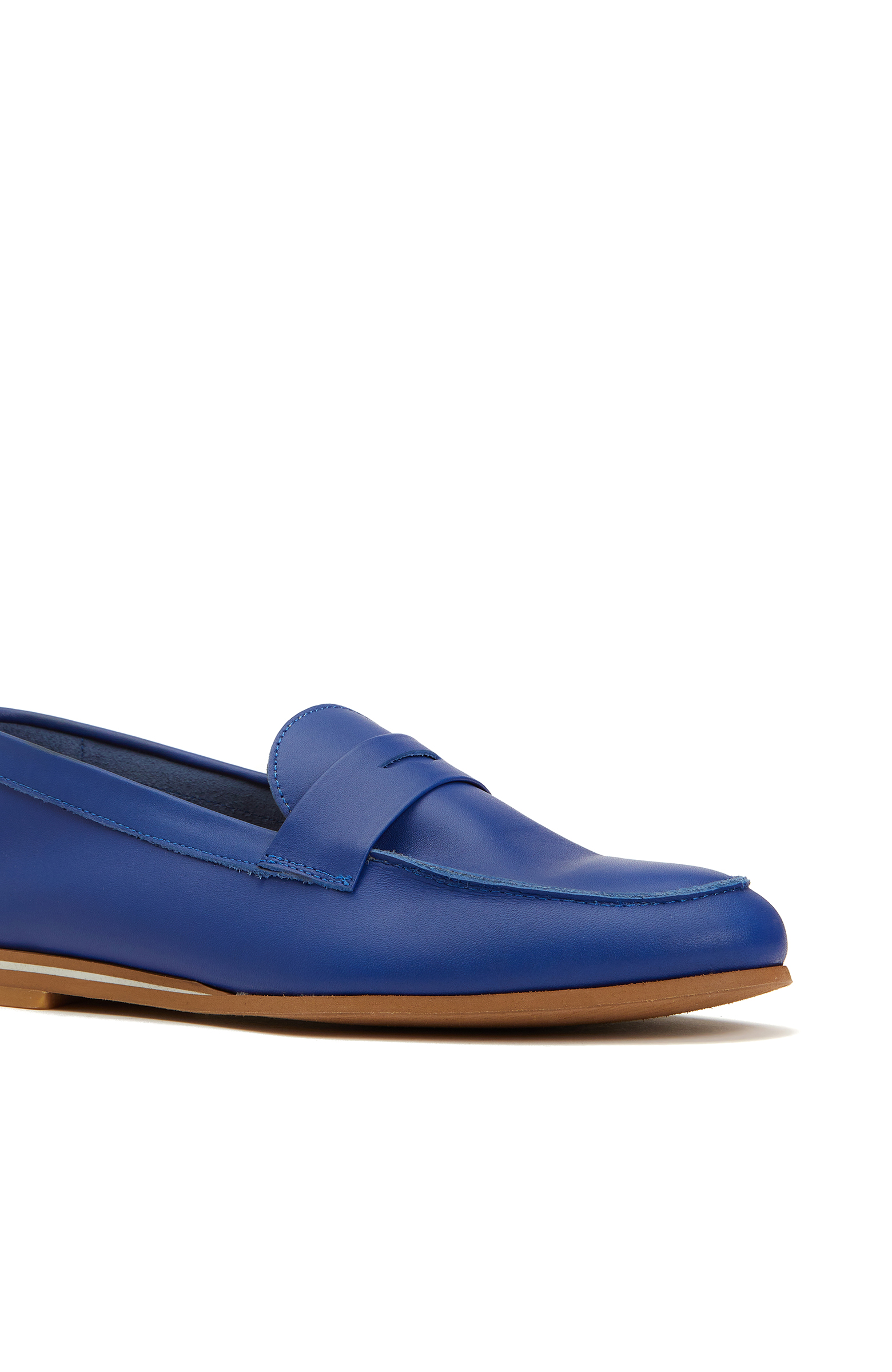 Mavi Bantlı Kadın Deri Loafer