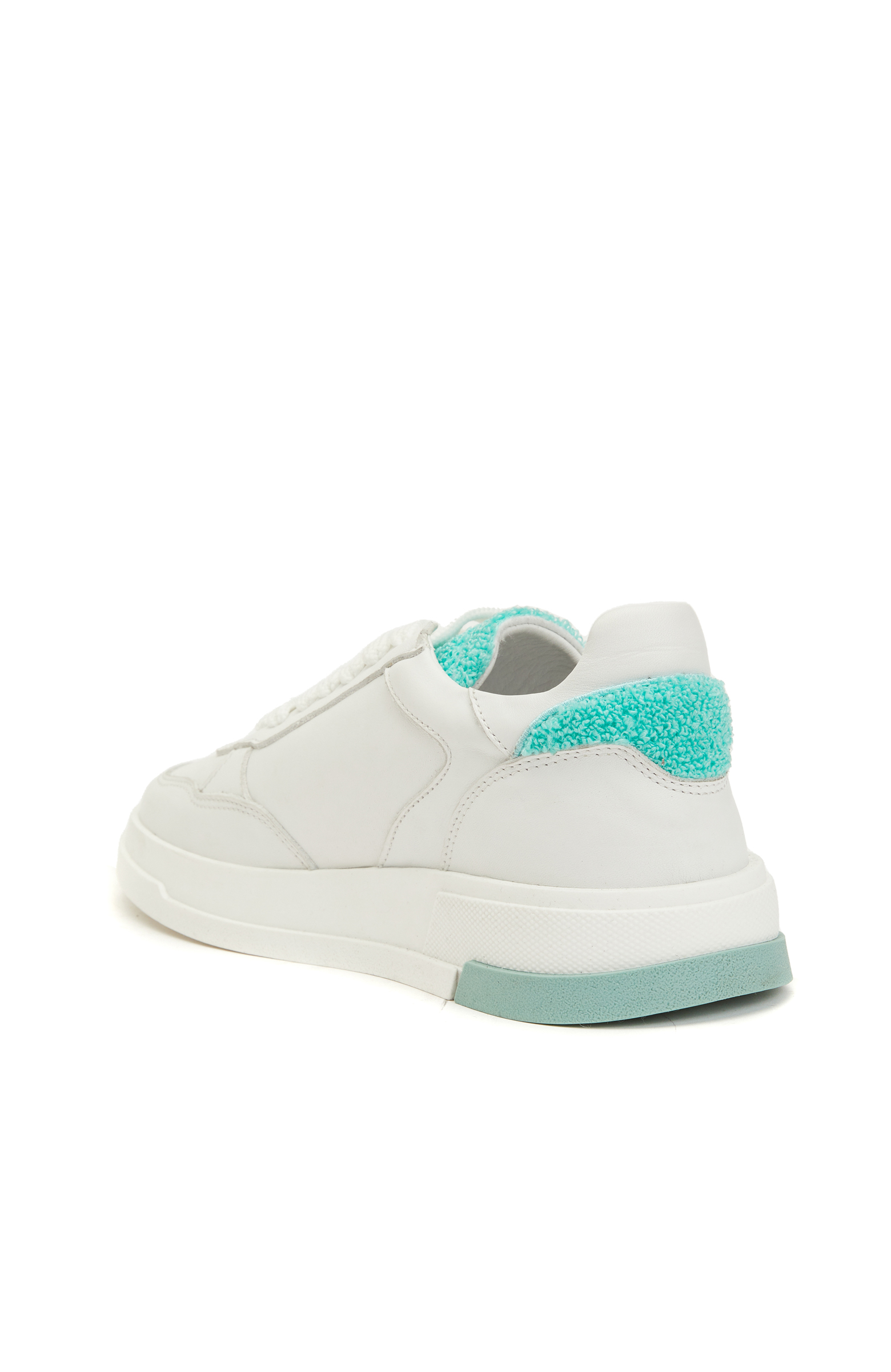 Beyaz Yeşil Kadın Deri Sneaker