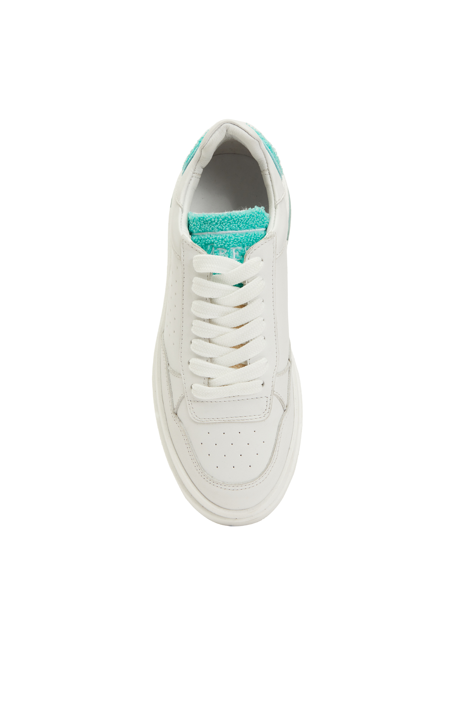 Beyaz Yeşil Kadın Deri Sneaker