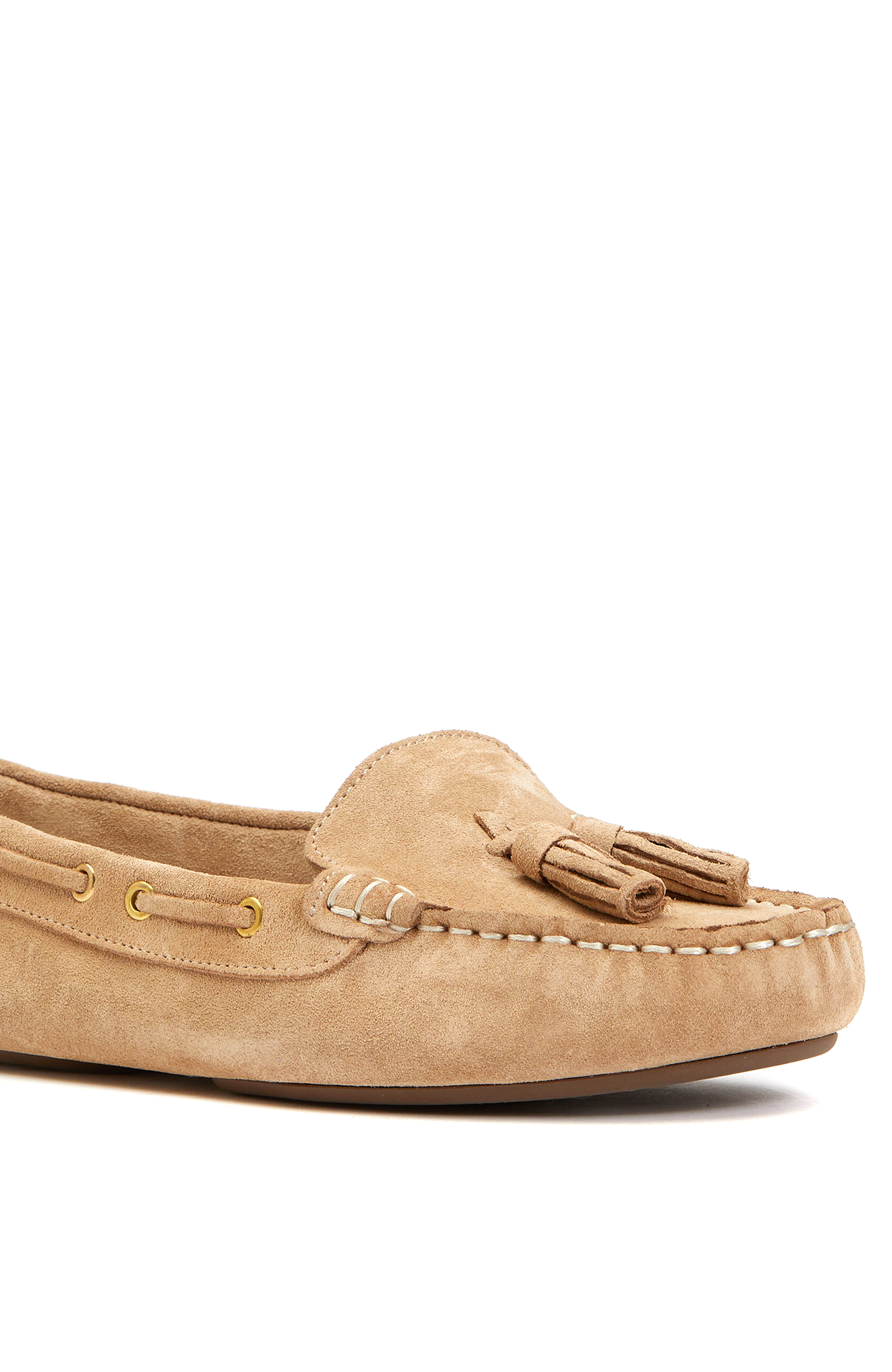 Bej Kadın Süet Loafer