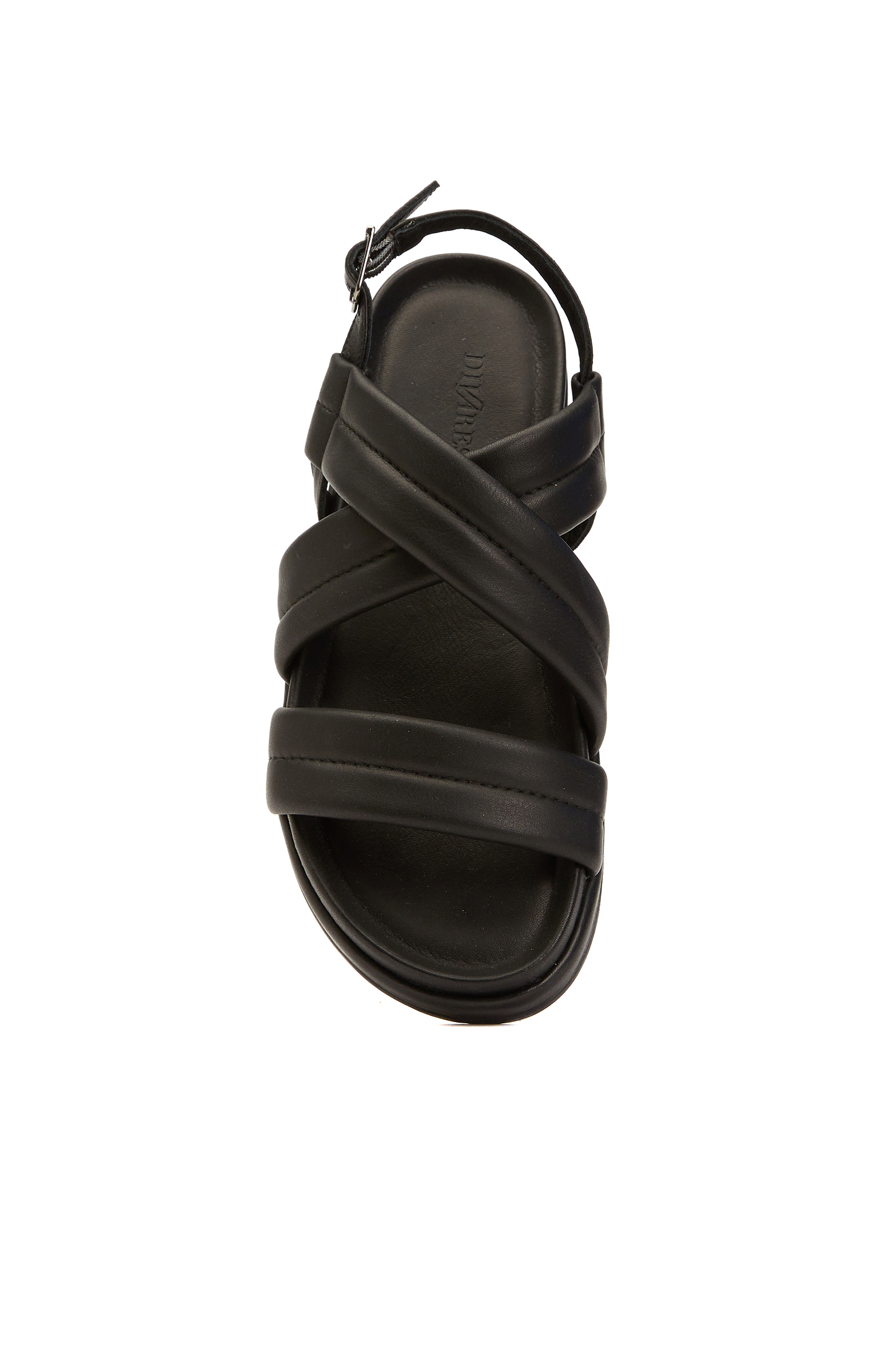 Siyah Kadın Dolgu Bantlı Deri Sandalet