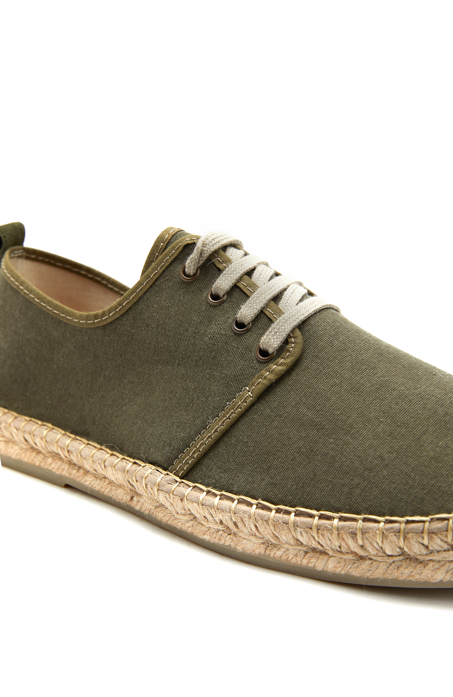 Haki Hasır Şeritli Erkek  Espadril