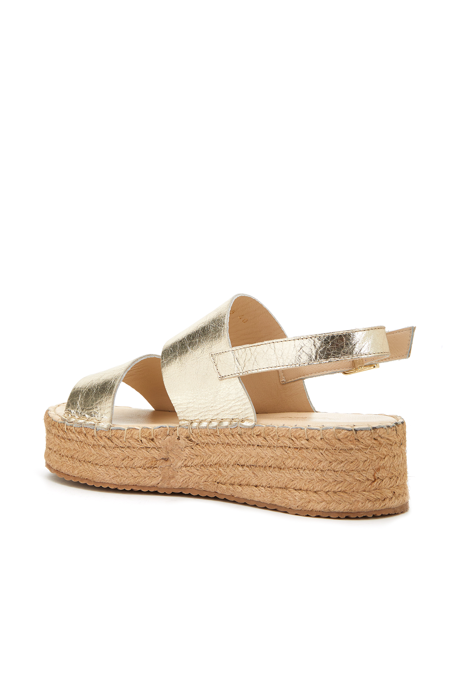 Altın Rengi Kadın Deri Espadril