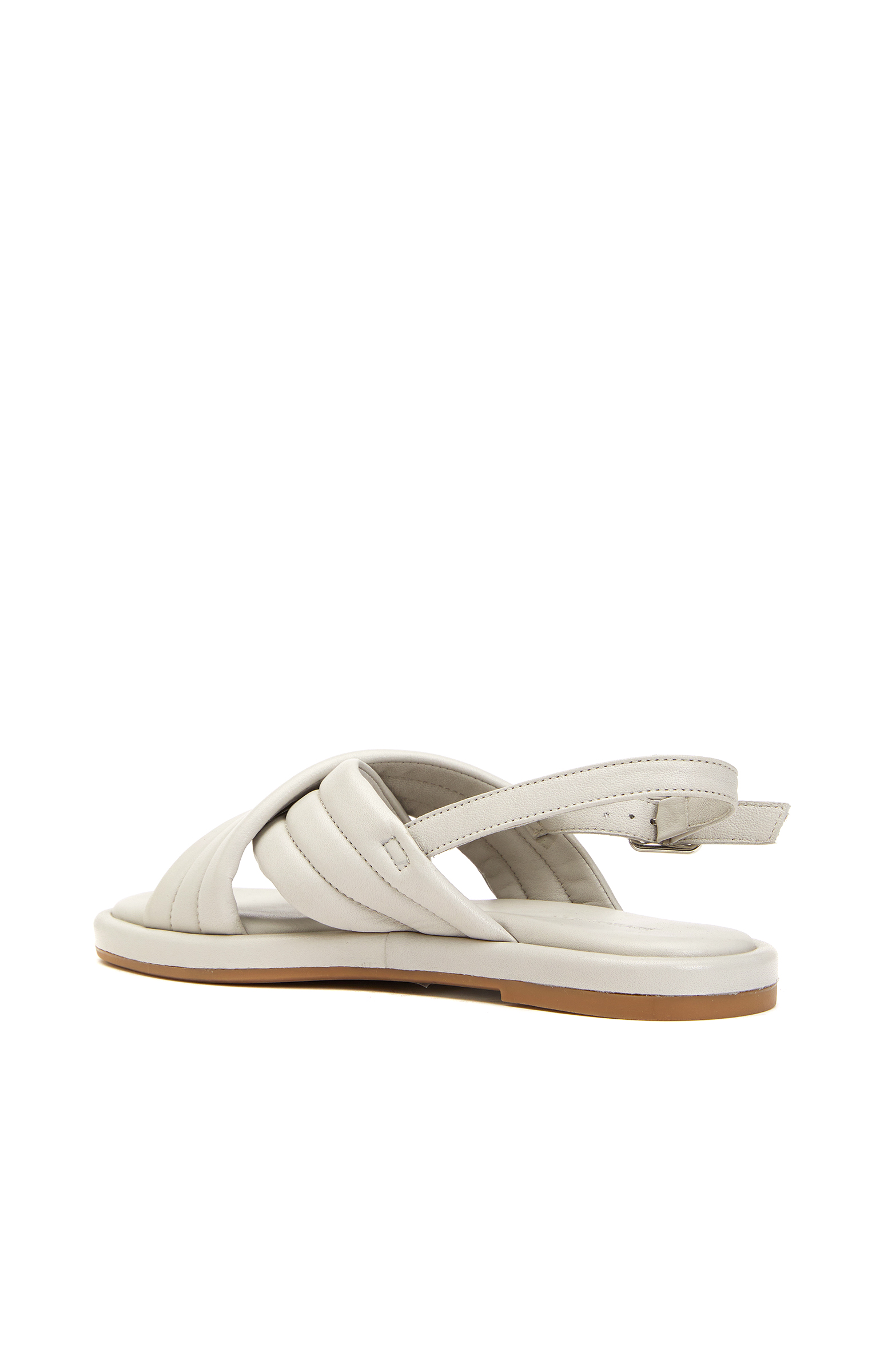 Kırık Beyaz Kadın Deri Sandalet