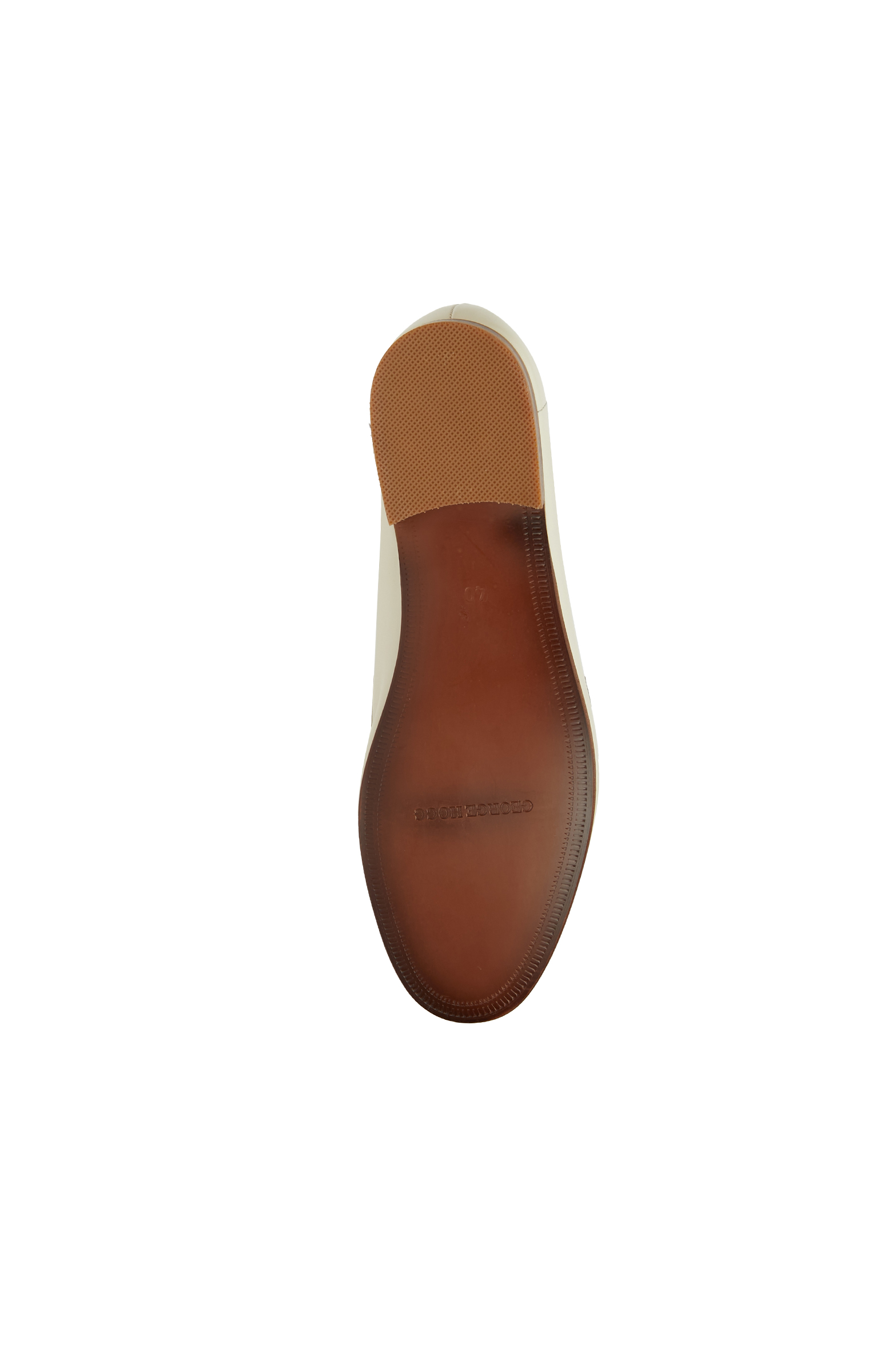 Kırık Beyaz Kadın Yuvarlak Burun Deri Loafer