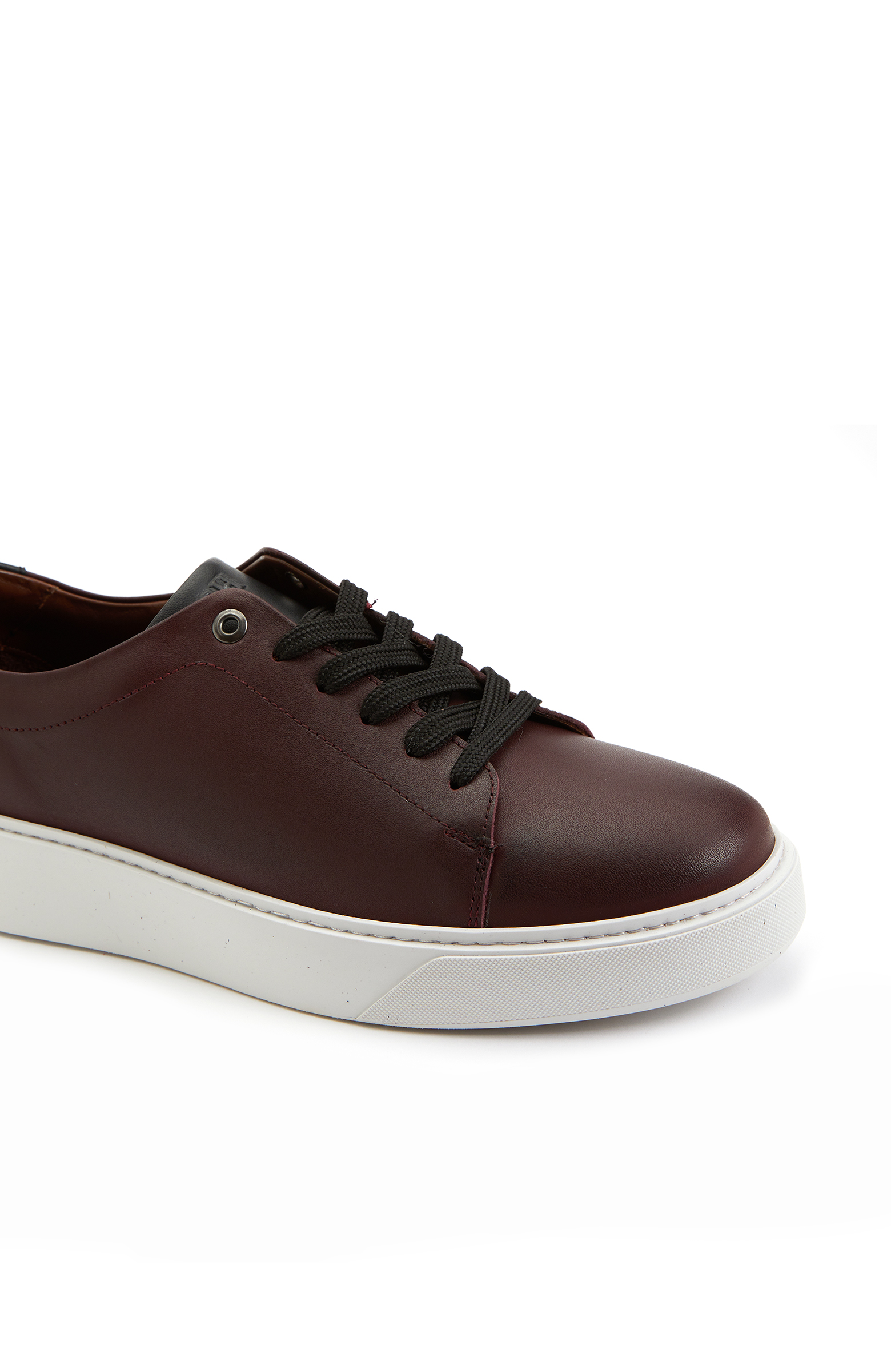 Bordo Kadın Deri Sneaker