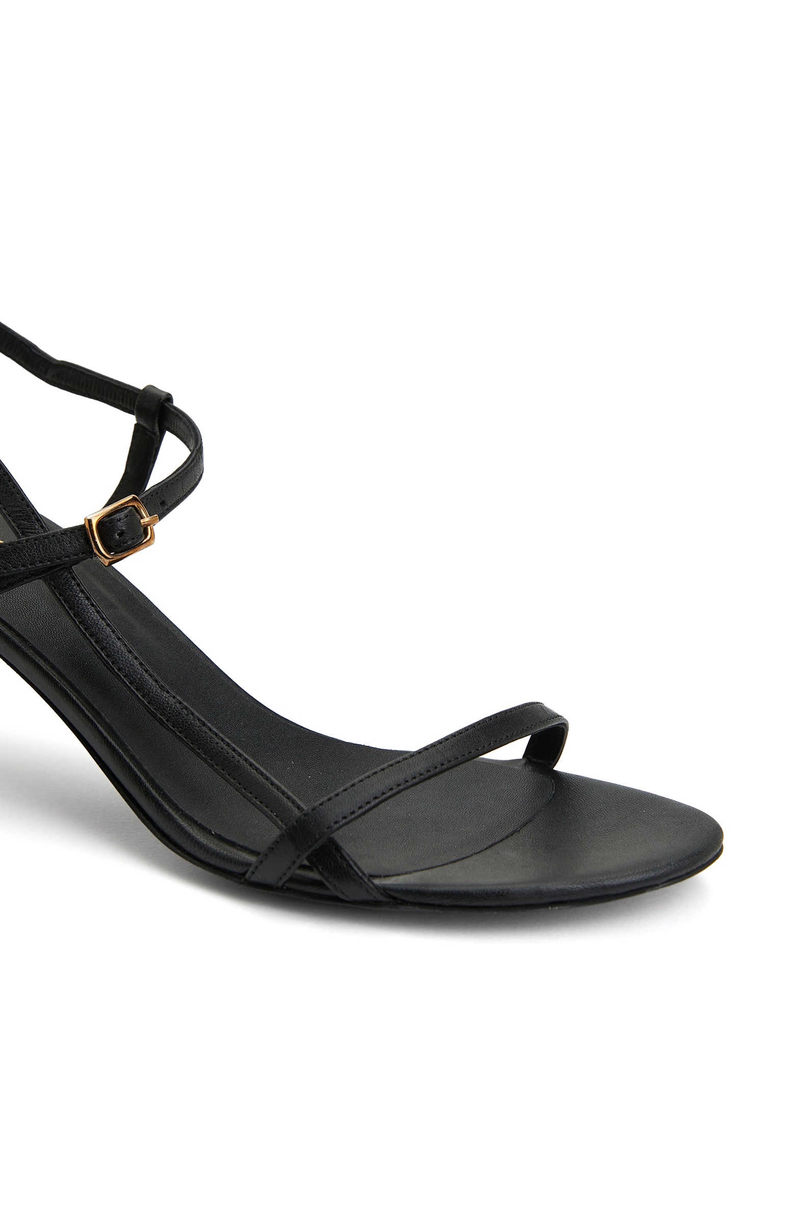 Siyah Kadın Deri Sandalet