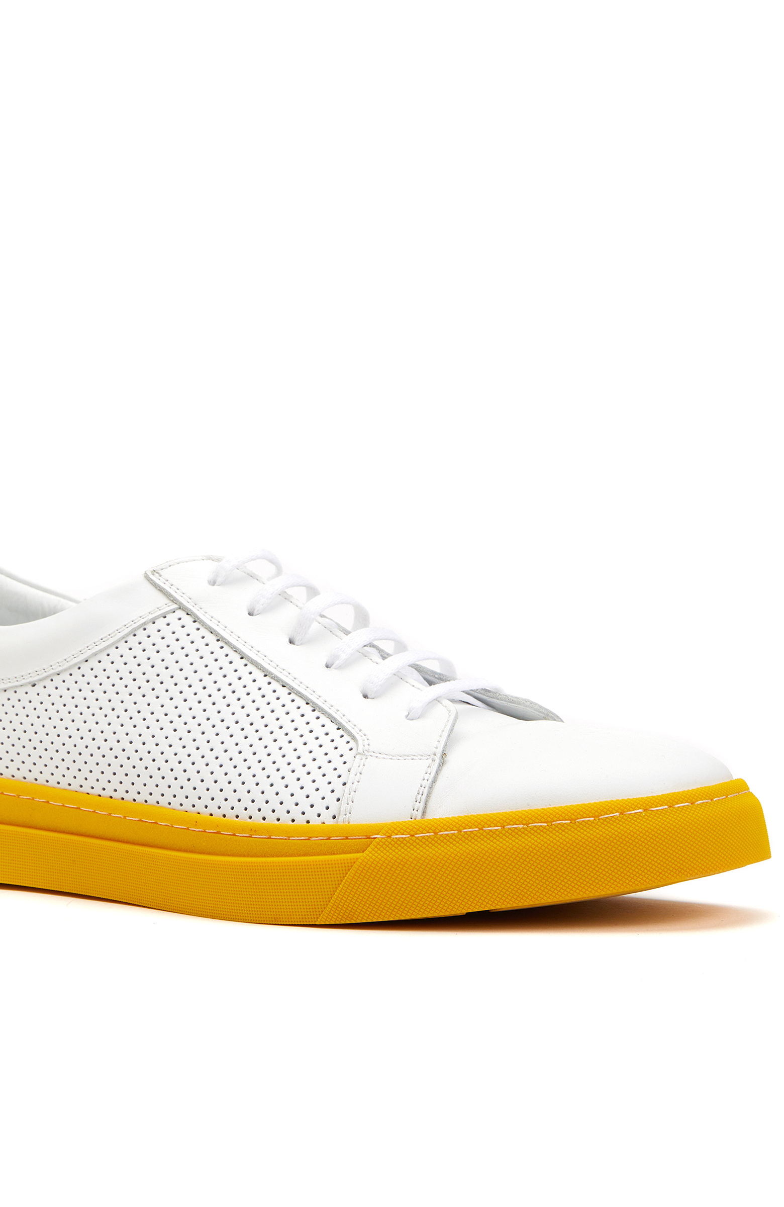 Beyaz Sarı Erkek Deri Ayakkabı