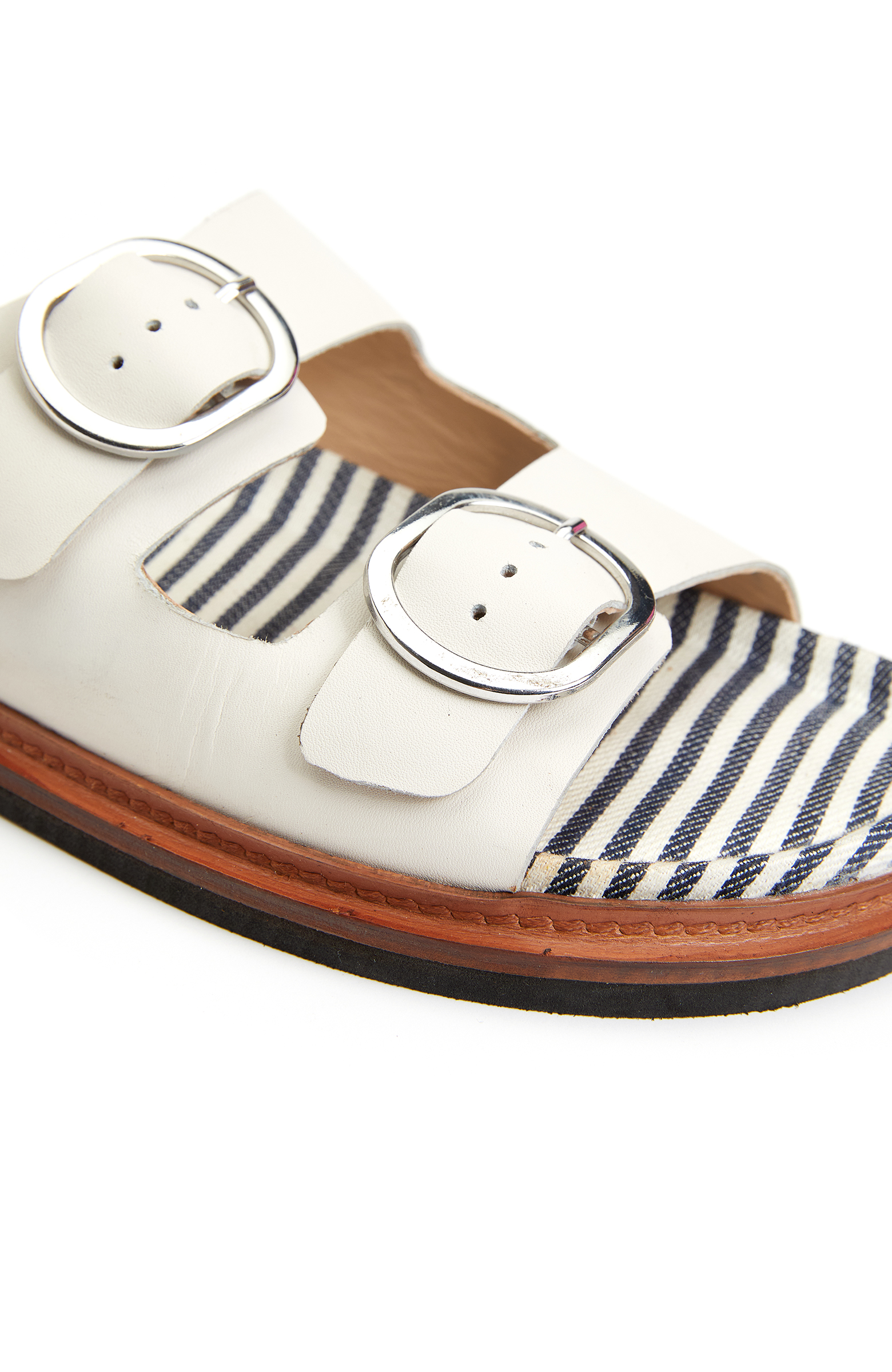 Beyaz Kadın Deri Terlik