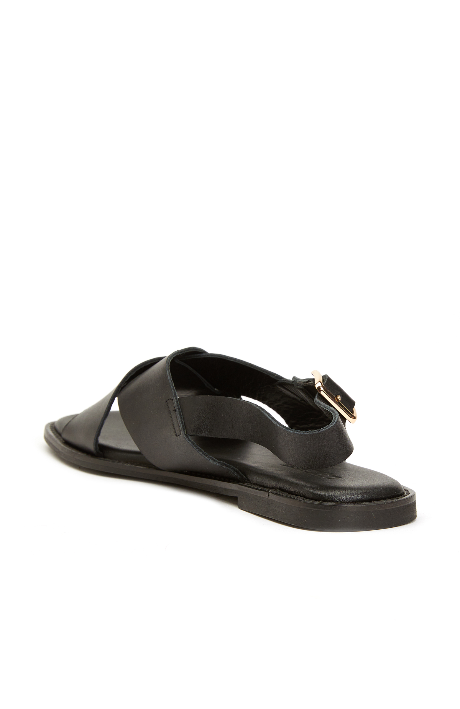 Siyah Kadın Deri Sandalet