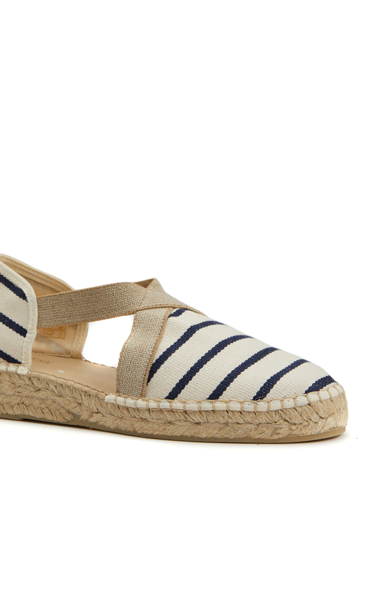 Beyaz Mavi Çizgili Kadın Espadril
