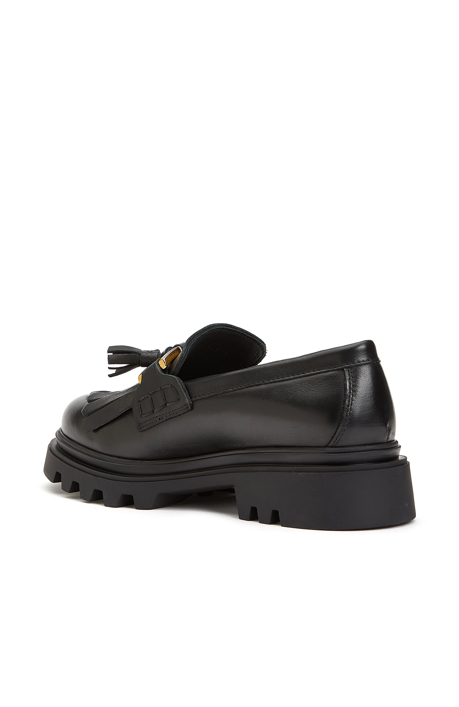 Siyah Kadın Deri Loafer