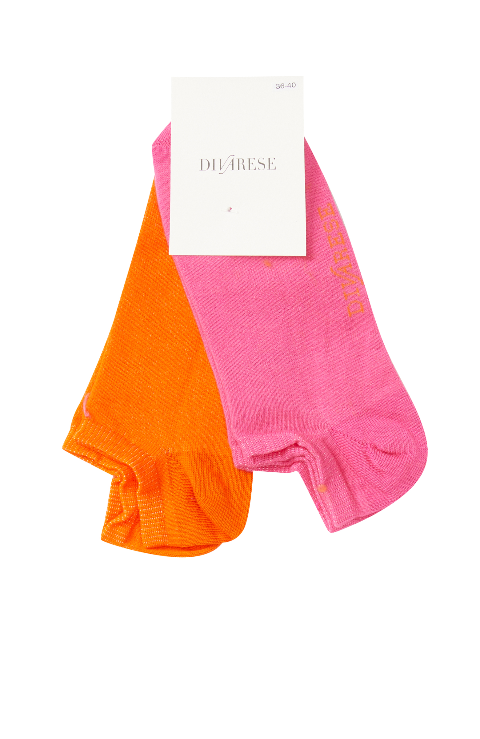 Fuşya Turuncu 2'li Kadın Patik Çorap Set
