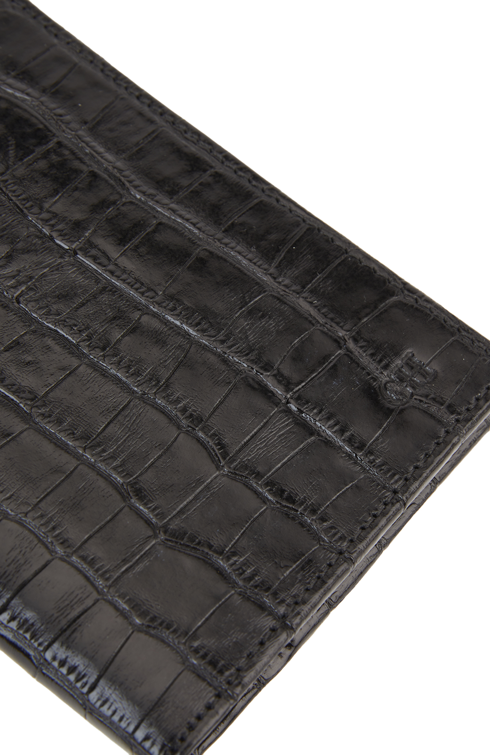 Siyah Kroko Erkek Deri Pasaportluk