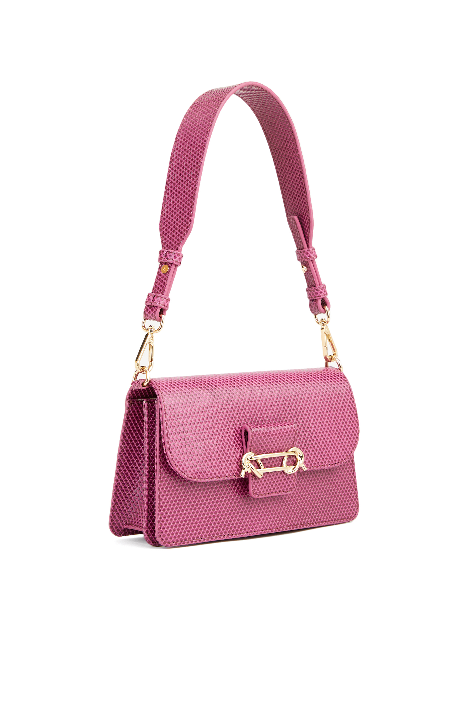 Fuşya Kadın Deri Omuz Çantası