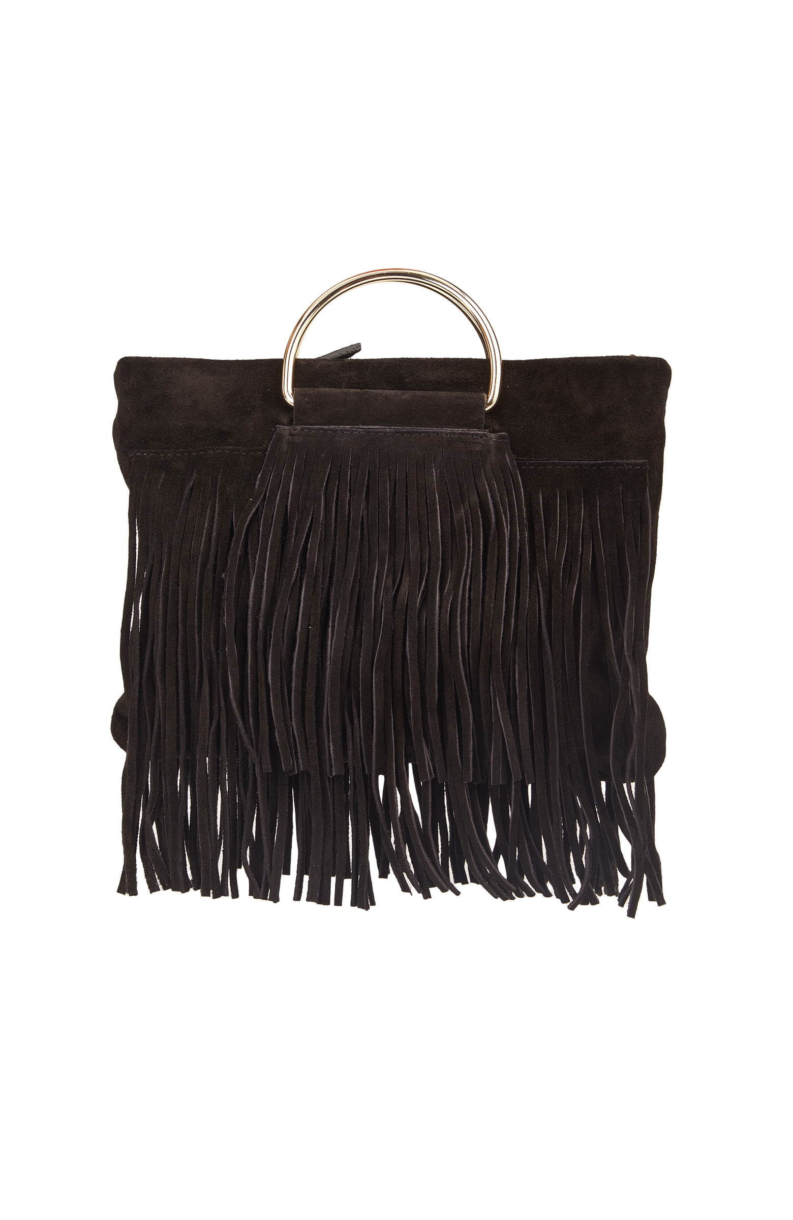 Siyah Kadın Süet El Çantası