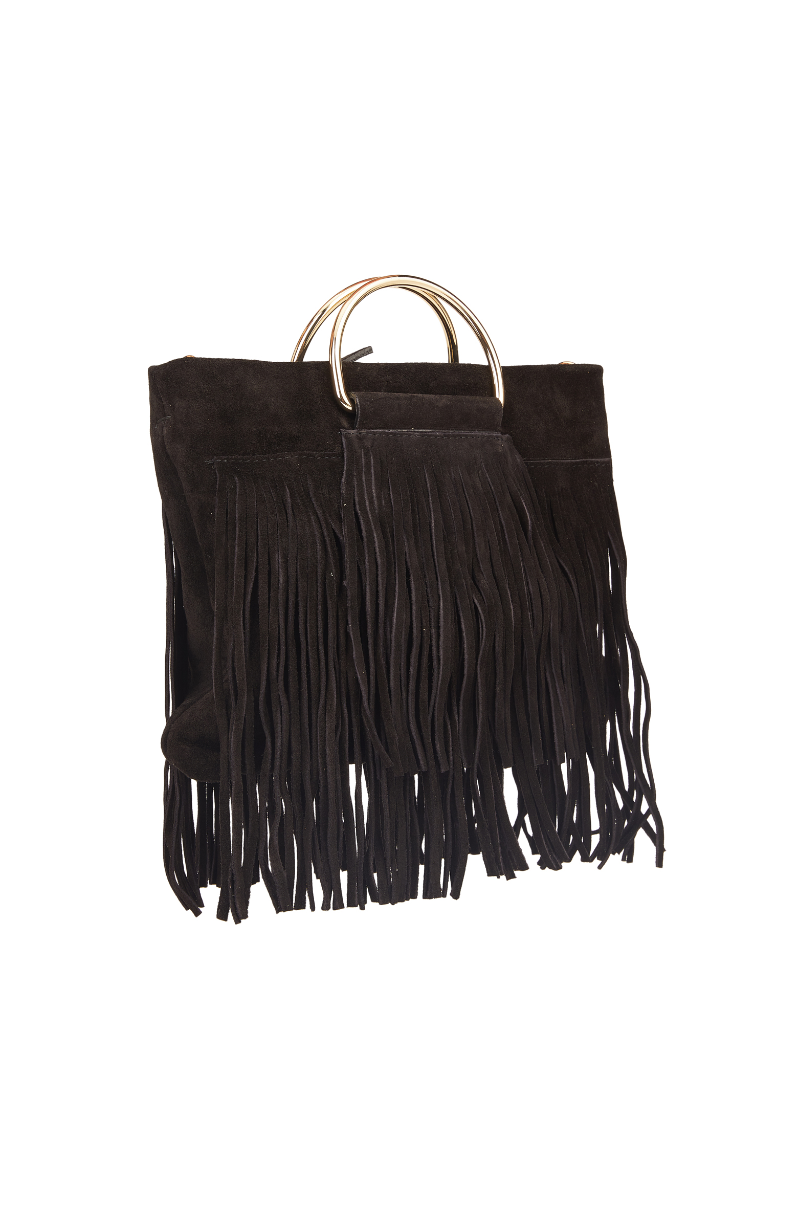 Siyah Kadın Süet El Çantası