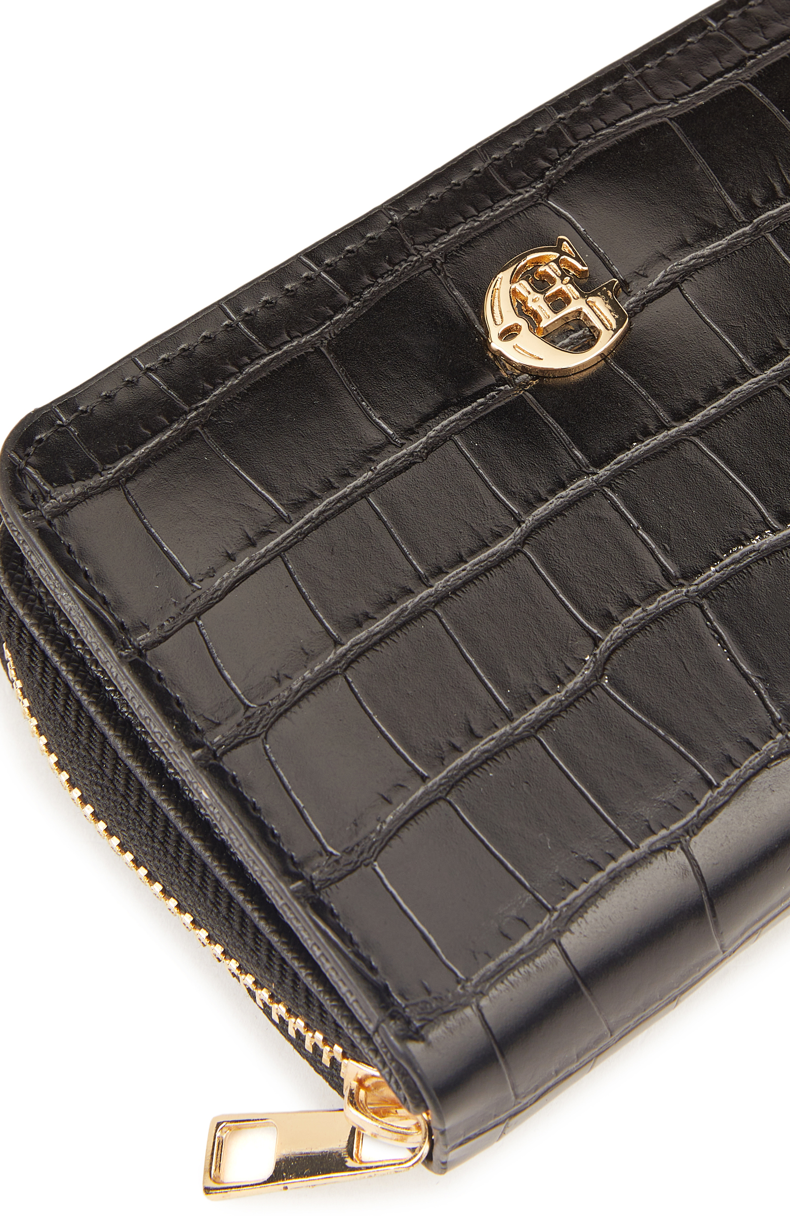 Siyah Krokodil Dokulu Kadın Cüzdan