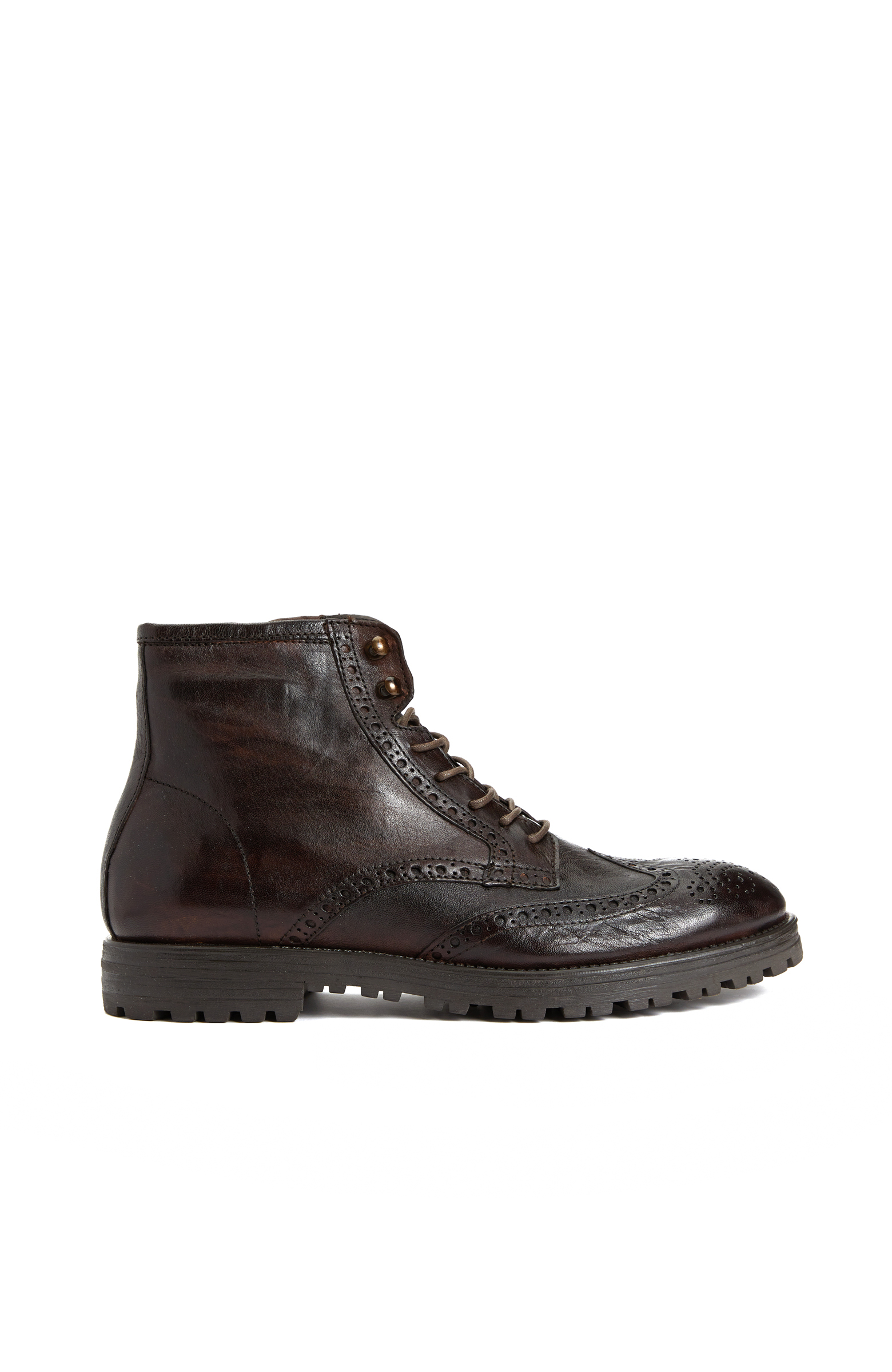 Kahverengi Erkek Bağcıklı Deri Bot