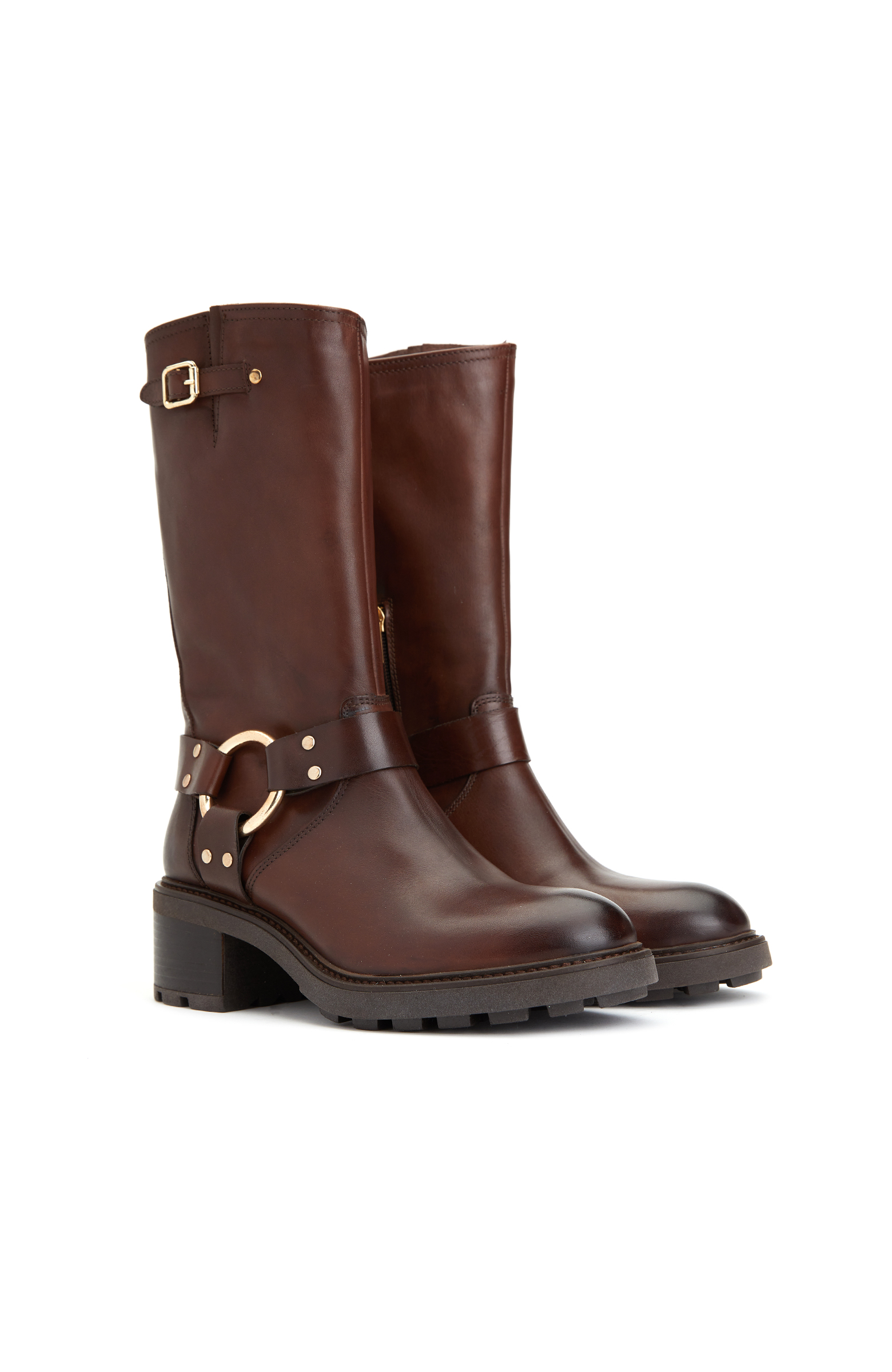 Kahverengi Kadın Deri Bot