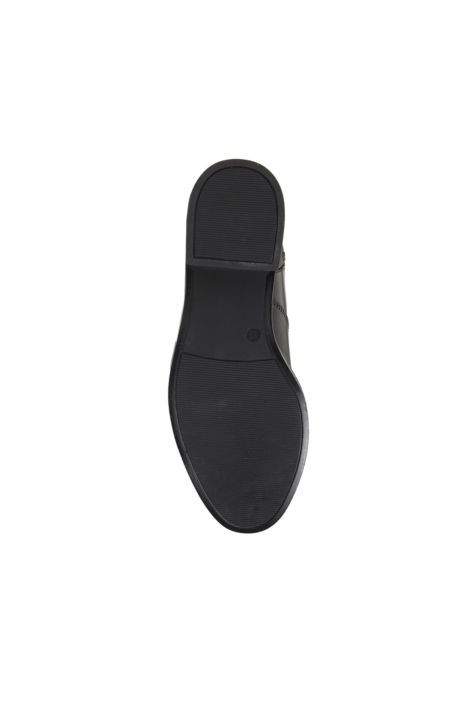 Siyah Zincir Detaylı Kadın Deri Bot 