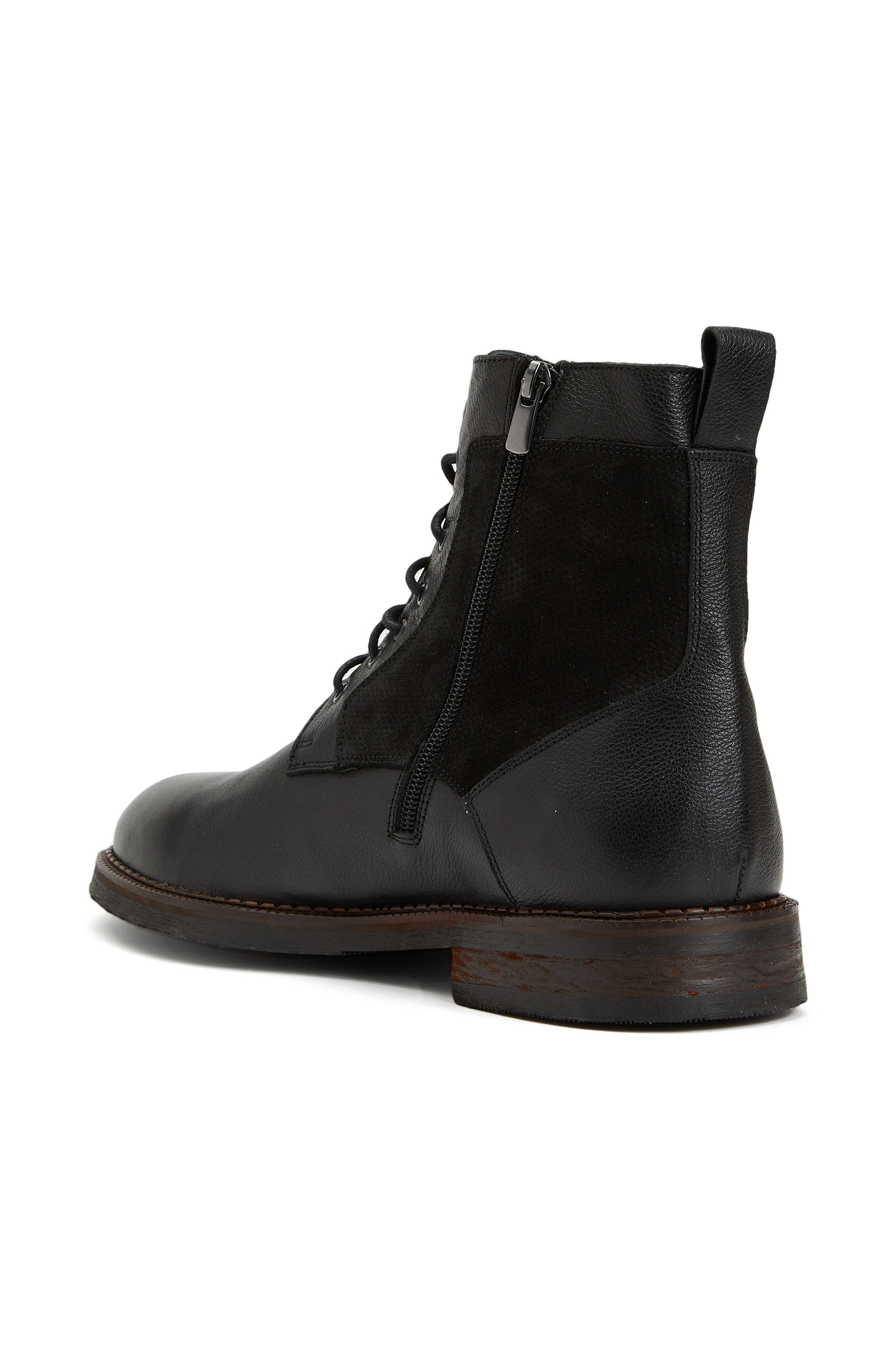 Siyah Bağcıklı Erkek Deri Bot