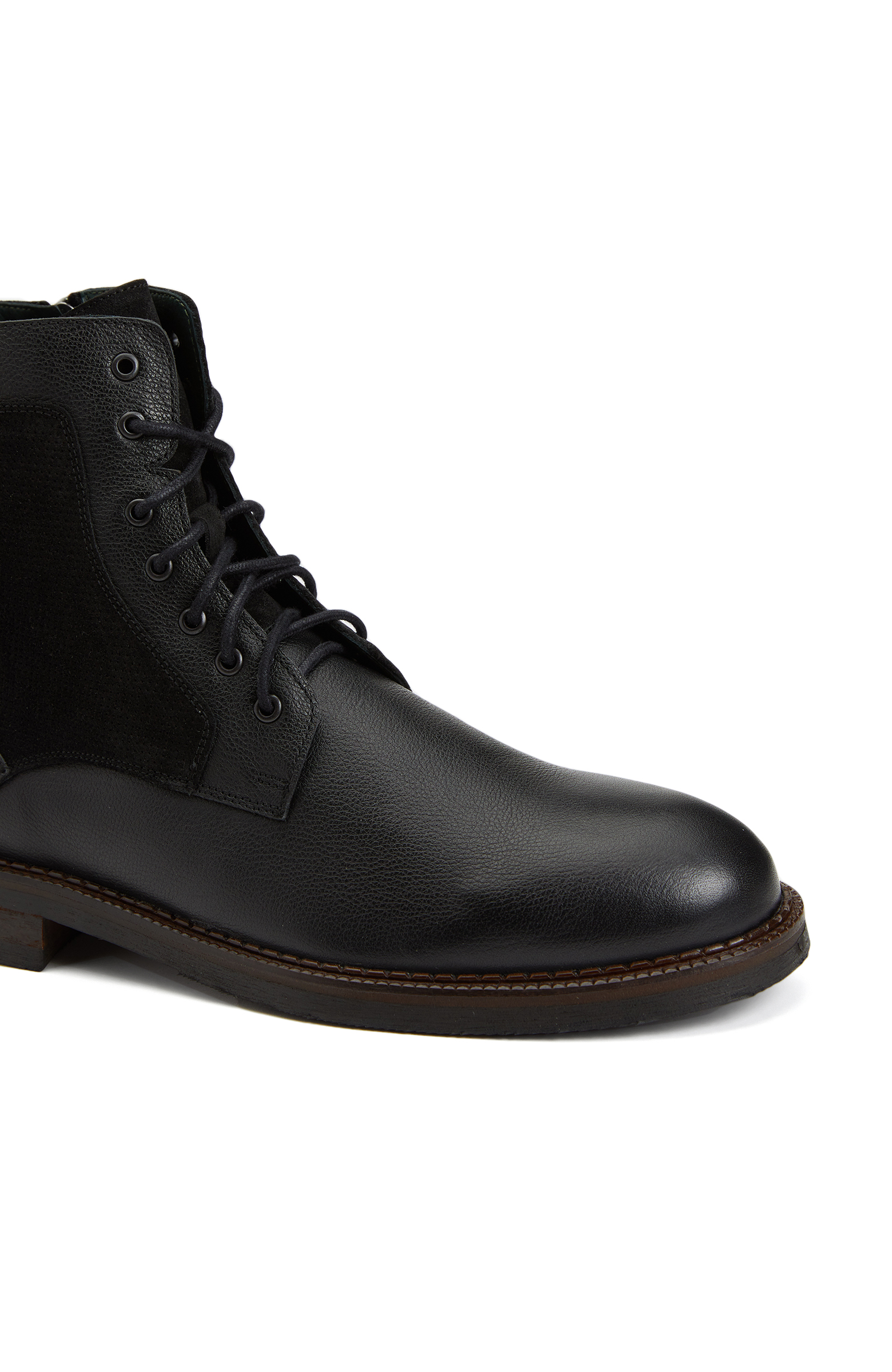 Siyah Bağcıklı Erkek Deri Bot