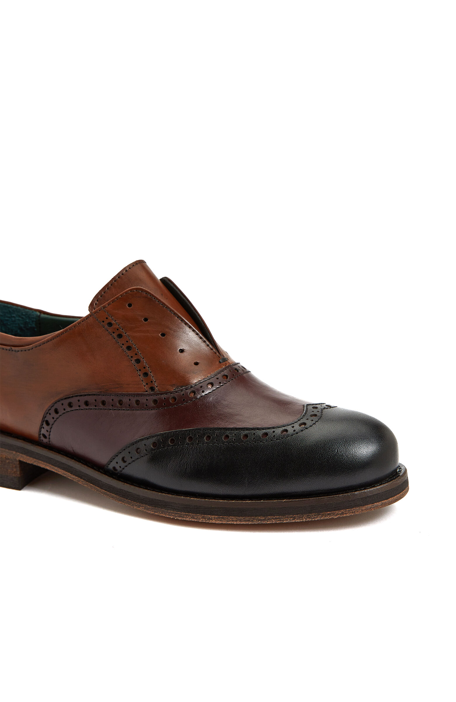 Kahverengi Siyah Kadın Deri Ayakkabı