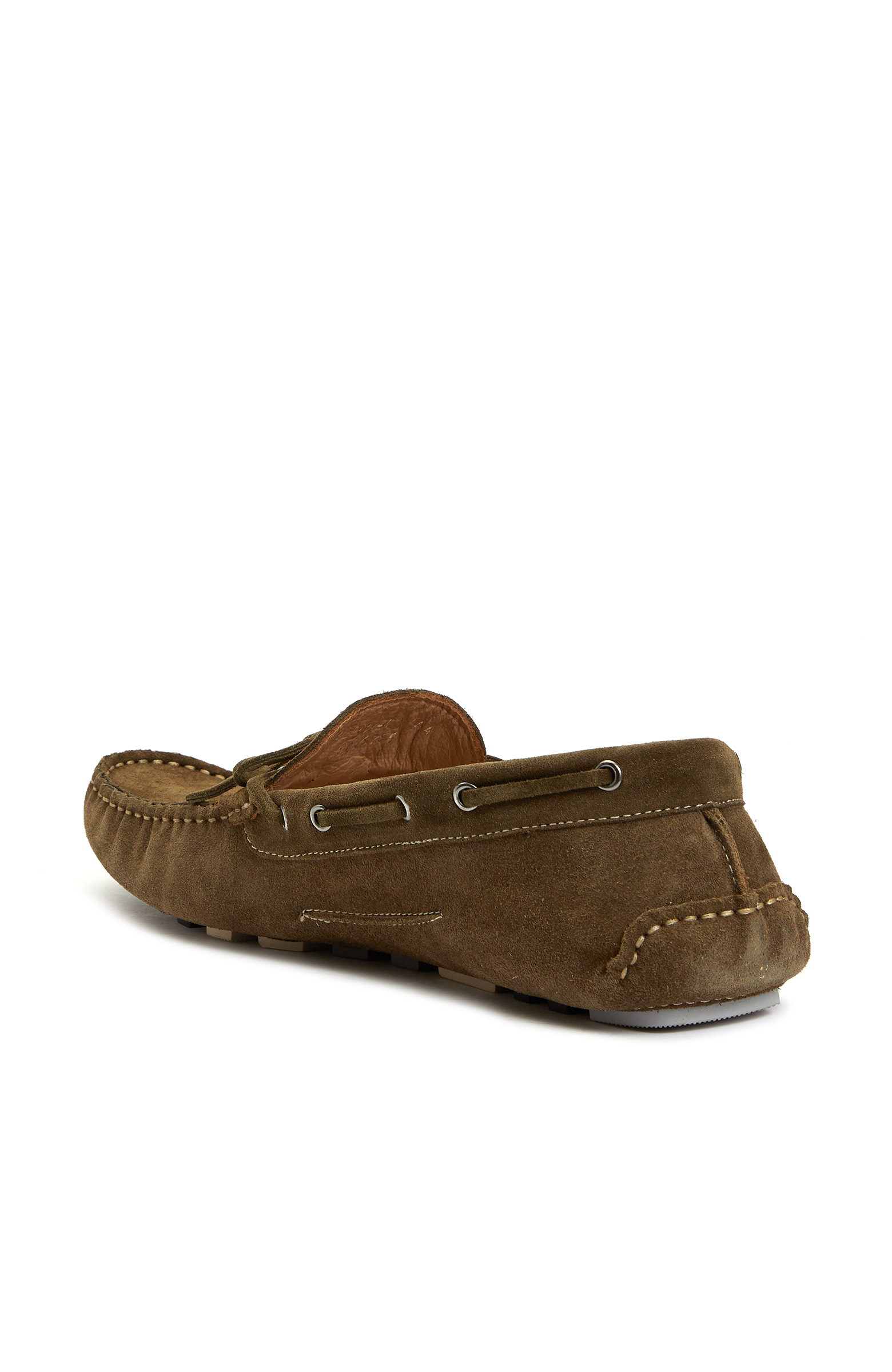 Haki Esnek Erkek Süet Loafer