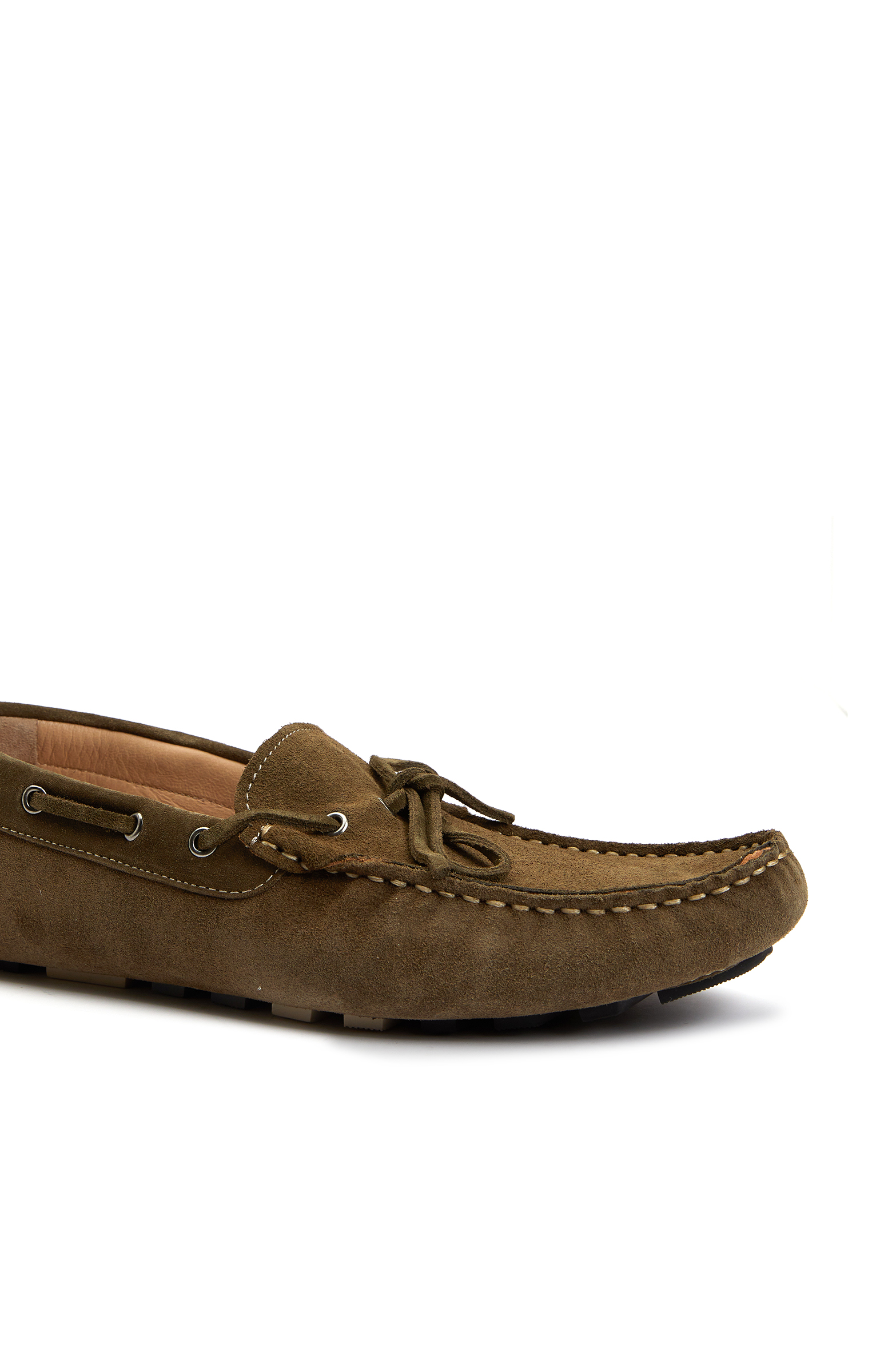 Haki Esnek Erkek Süet Loafer